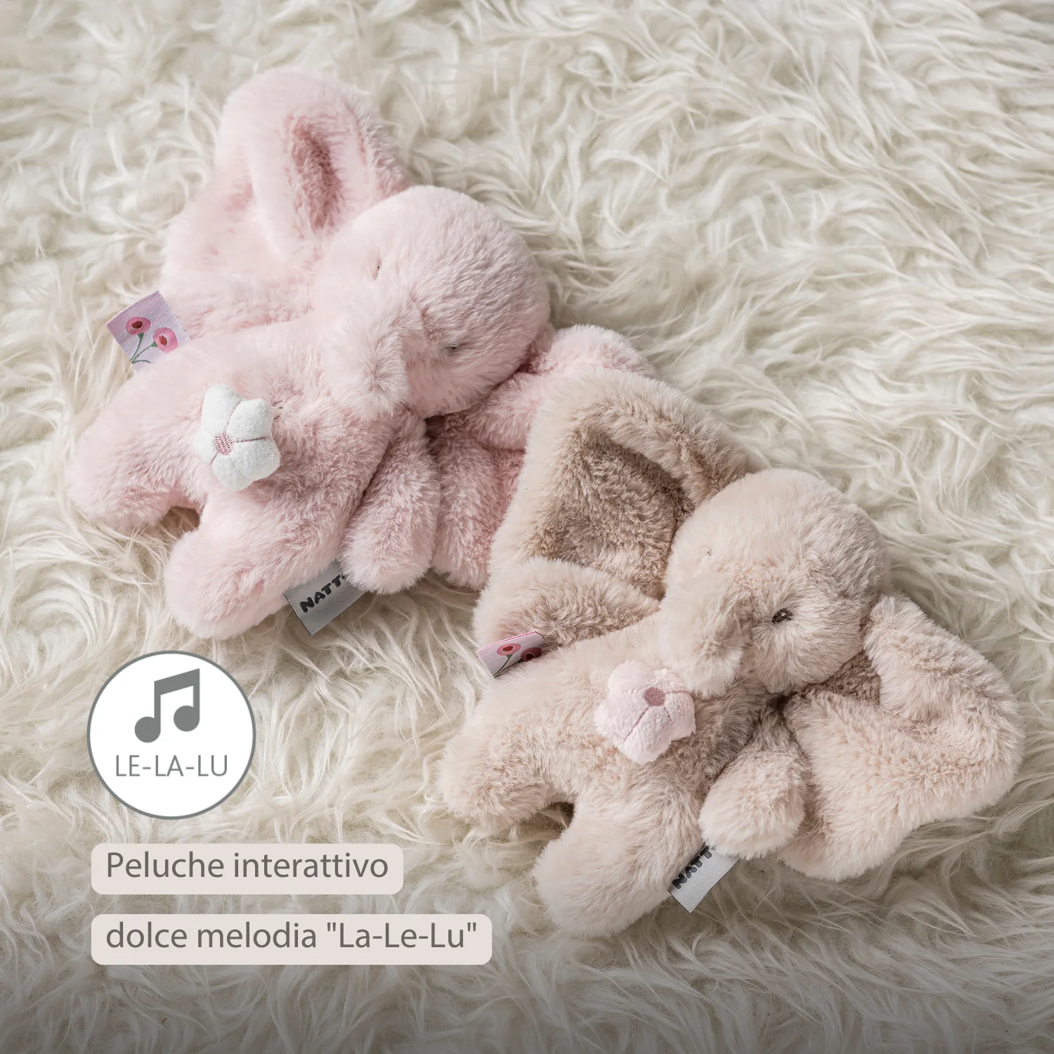 FanFan Musical Cuddle Toy Elephant – 20 cm – Soft Plush with Music – Pink - Image 11