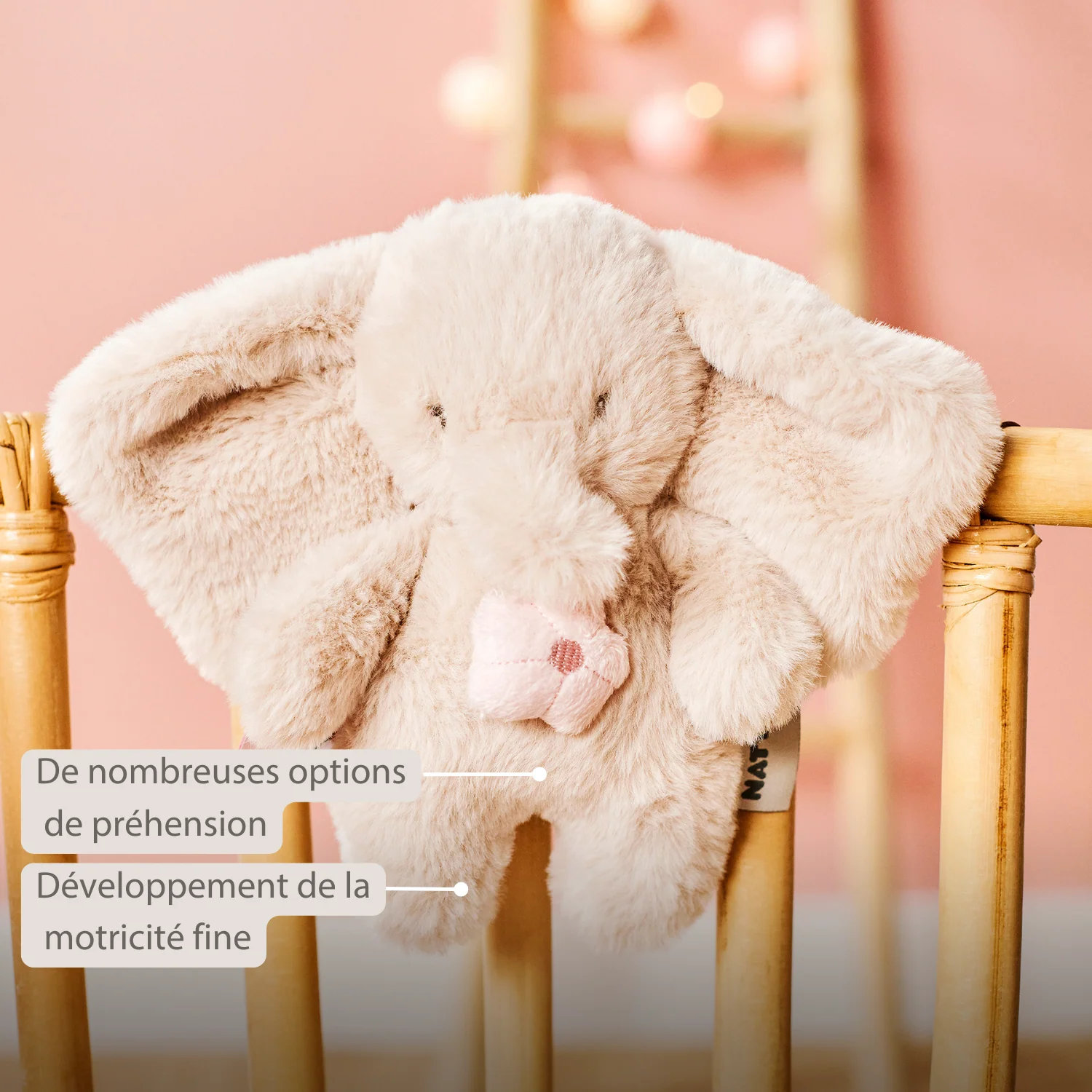 FanFan Musical Cuddle Toy Elephant - 20 cm - Soft Plush with Music - Sand - Image 17
