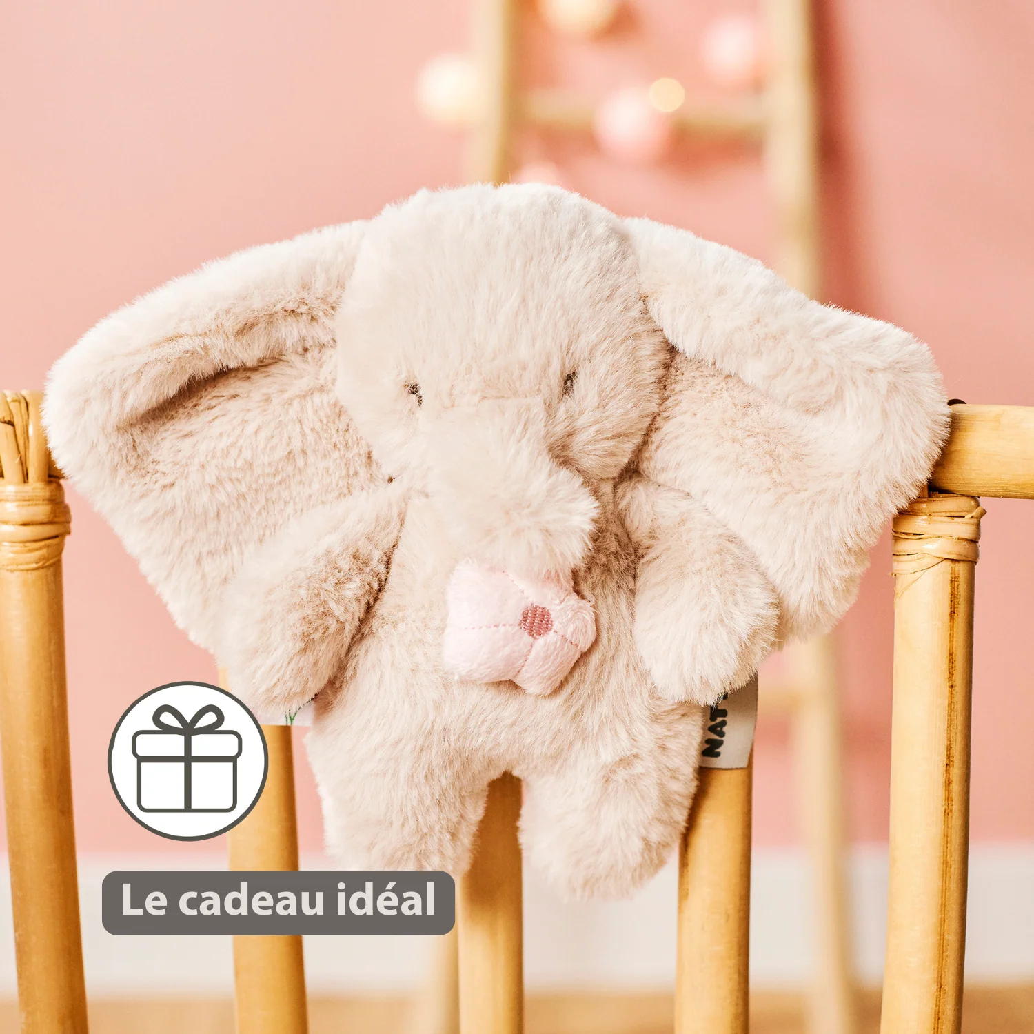 FanFan Musical Cuddle Toy Elephant - 20 cm - Soft Plush with Music - Sand - Image 21