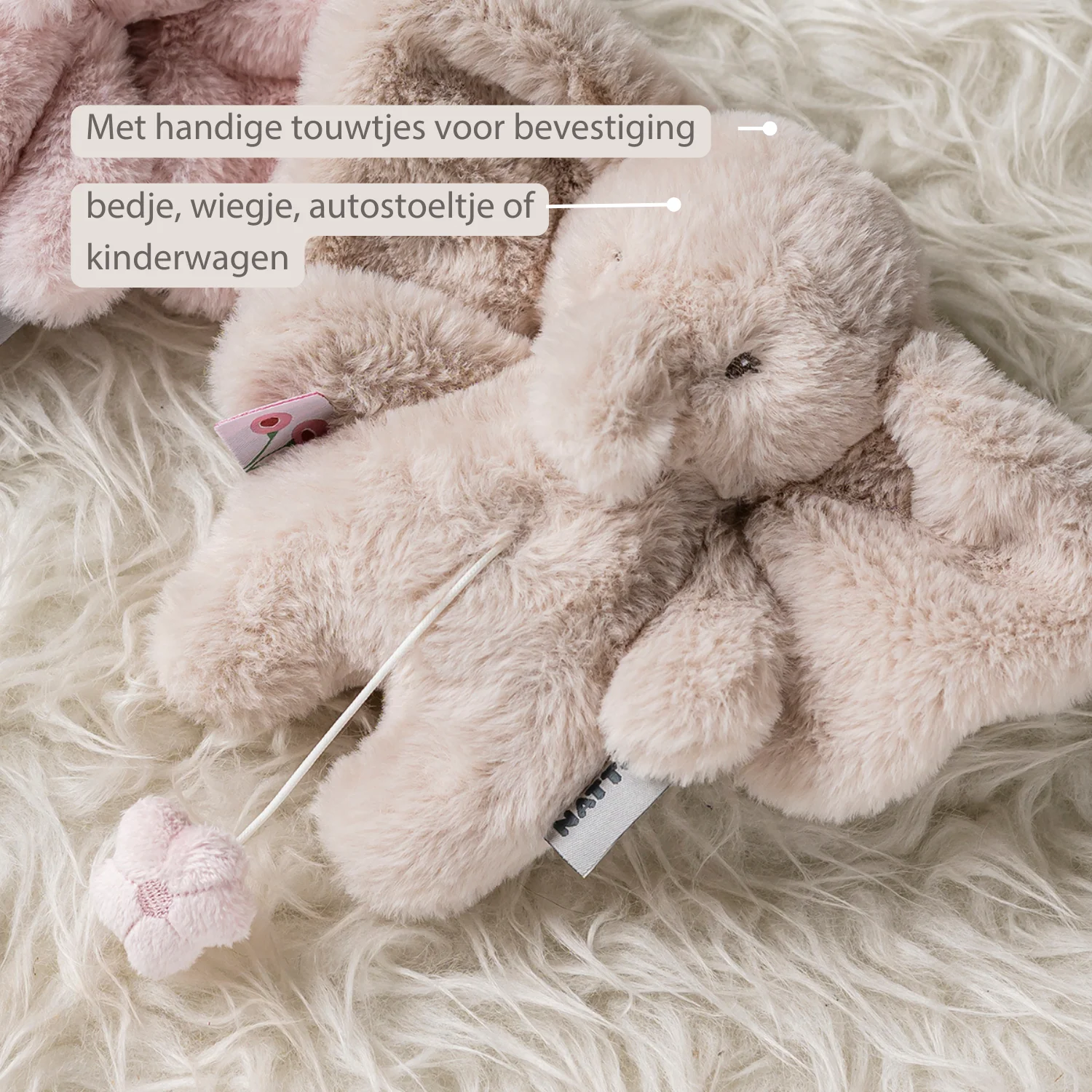 FanFan Musical Cuddle Toy Elephant - 20 cm - Soft Plush with Music - Sand - Image 26