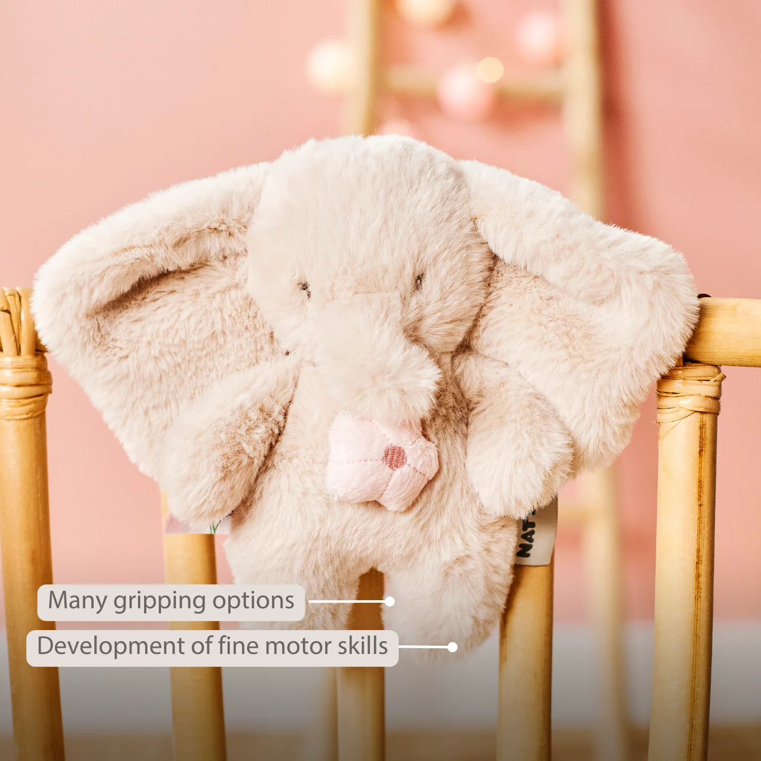 FanFan Musical Cuddle Toy Elephant - 20 cm - Soft Plush with Music - Sand - Image 31