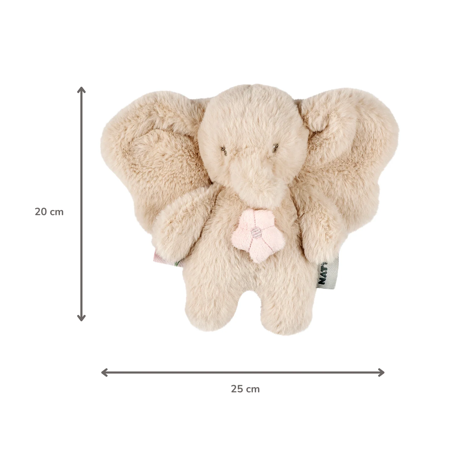 FanFan Musical Cuddle Toy Elephant - 20 cm - Soft Plush with Music - Sand - Image 6