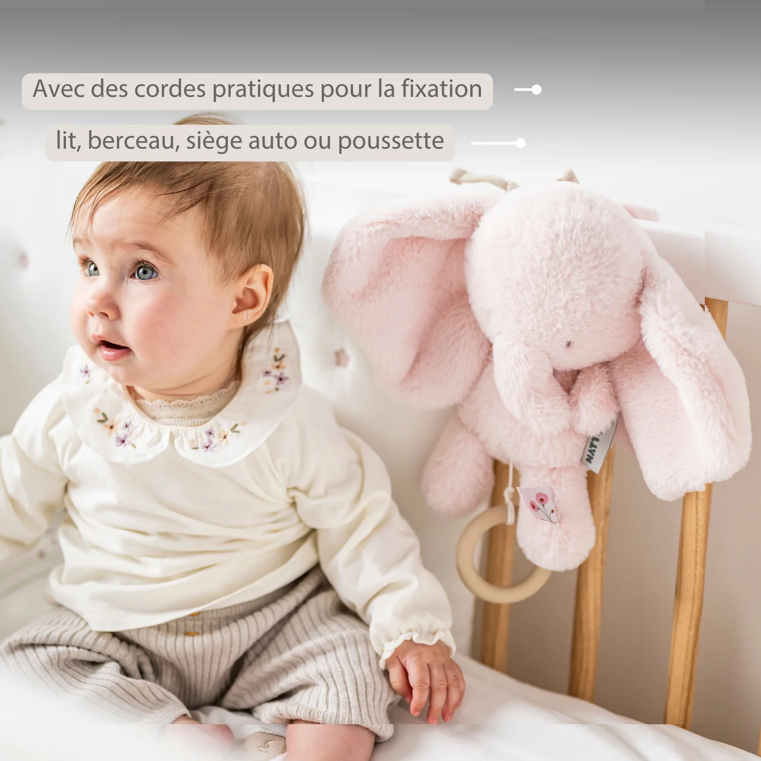 FanFan Musical Cuddle Toy Elephant - 25 cm - Soft Plush with Music - Pink - Image 19