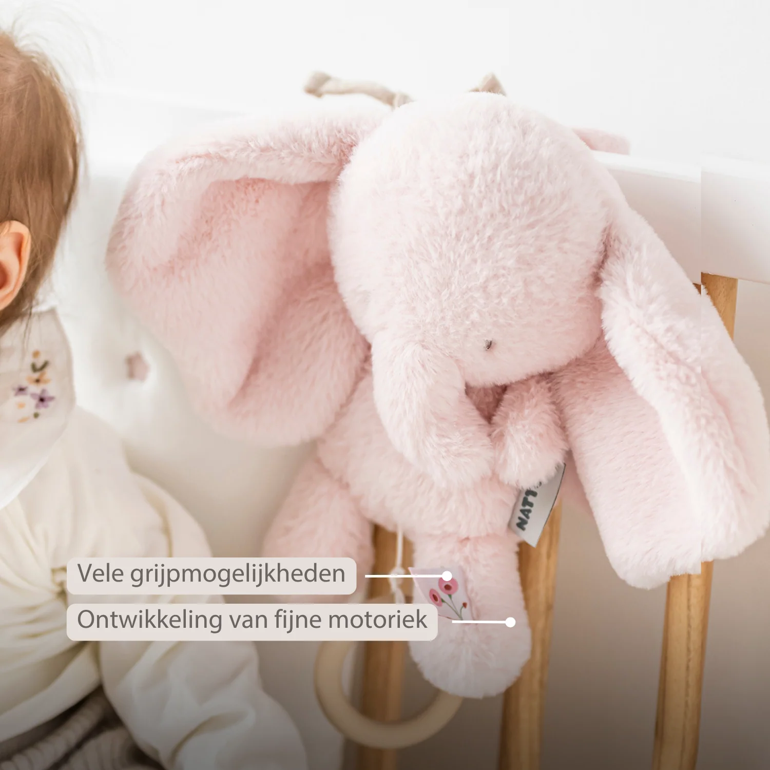 FanFan Musical Cuddle Toy Elephant - 25 cm - Soft Plush with Music - Pink - Image 24