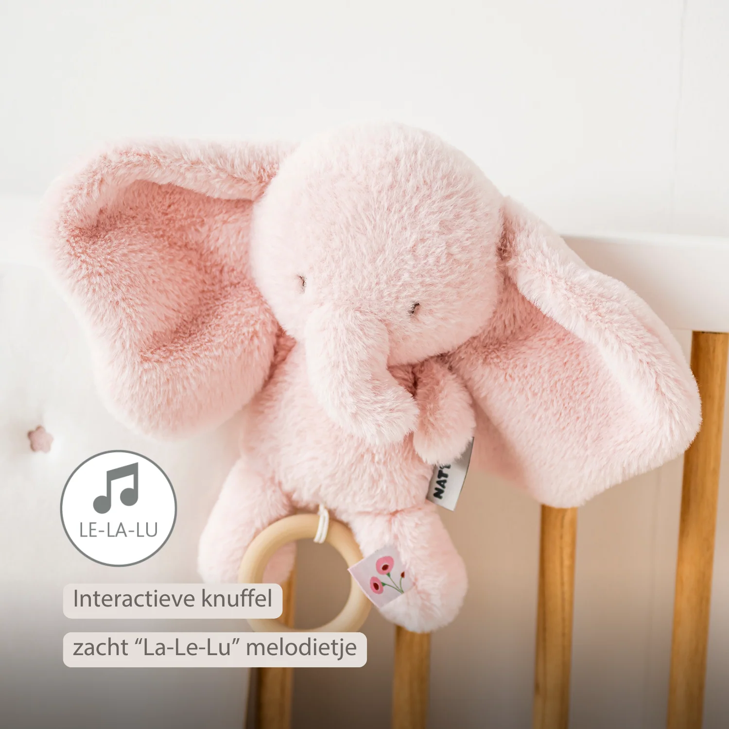 FanFan Musical Cuddle Toy Elephant - 25 cm - Soft Plush with Music - Pink - Image 25