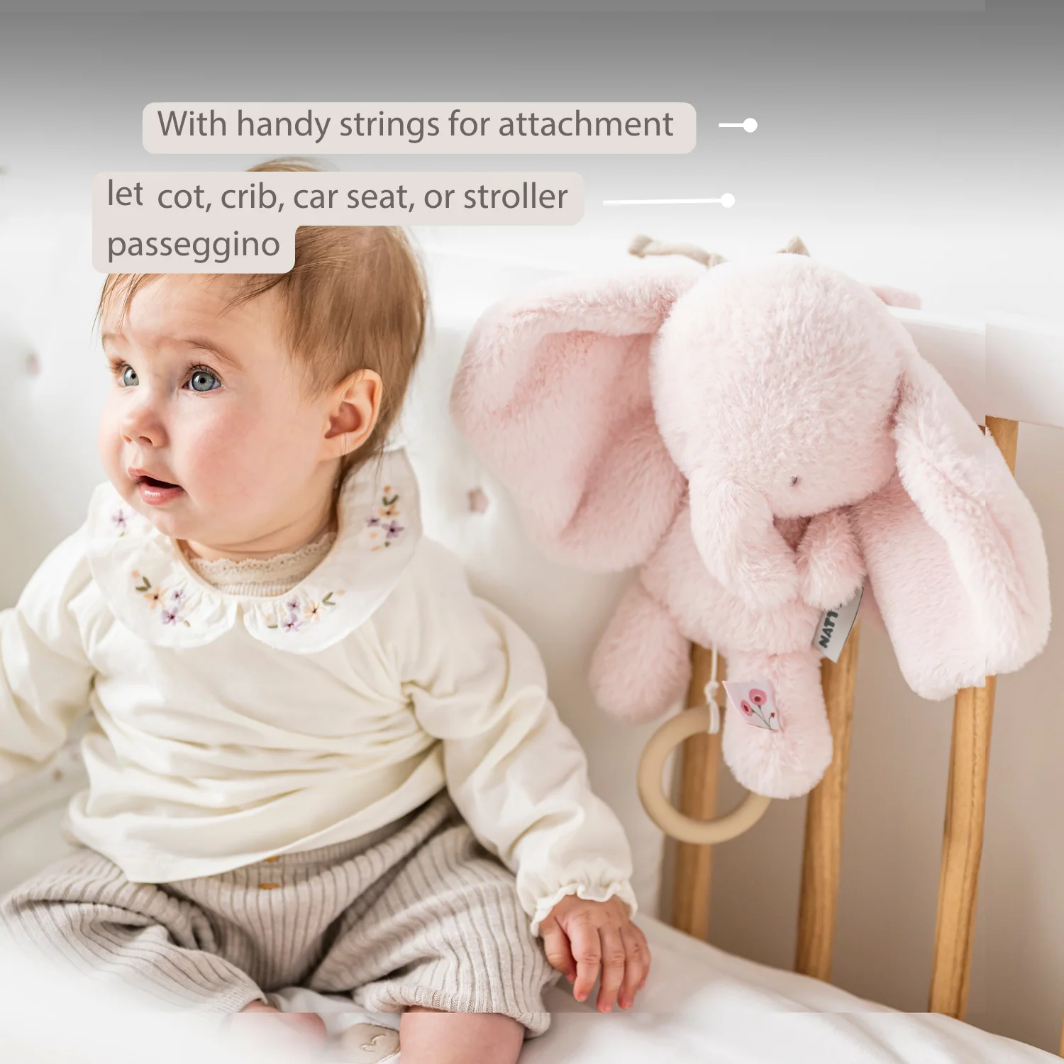 FanFan Musical Cuddle Toy Elephant - 25 cm - Soft Plush with Music - Pink - Image 33