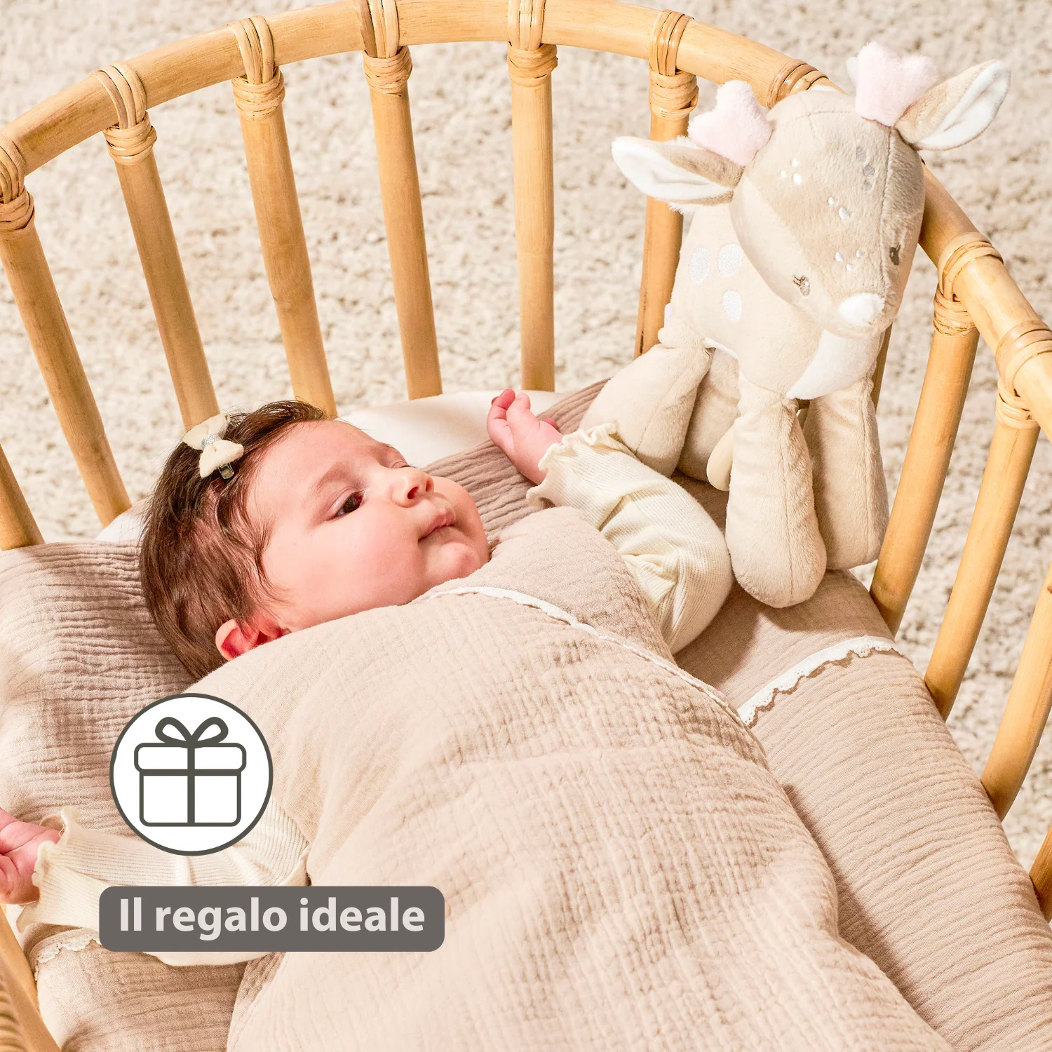 FanFan Musical soft toy little deer - 25 cm - Soft toy with music - Beige - Image 14