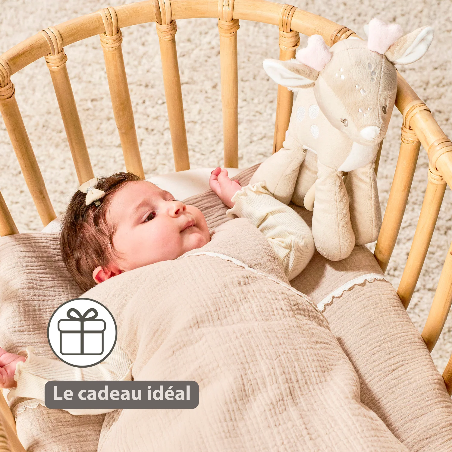 FanFan Musical soft toy little deer - 25 cm - Soft toy with music - Beige - Image 21