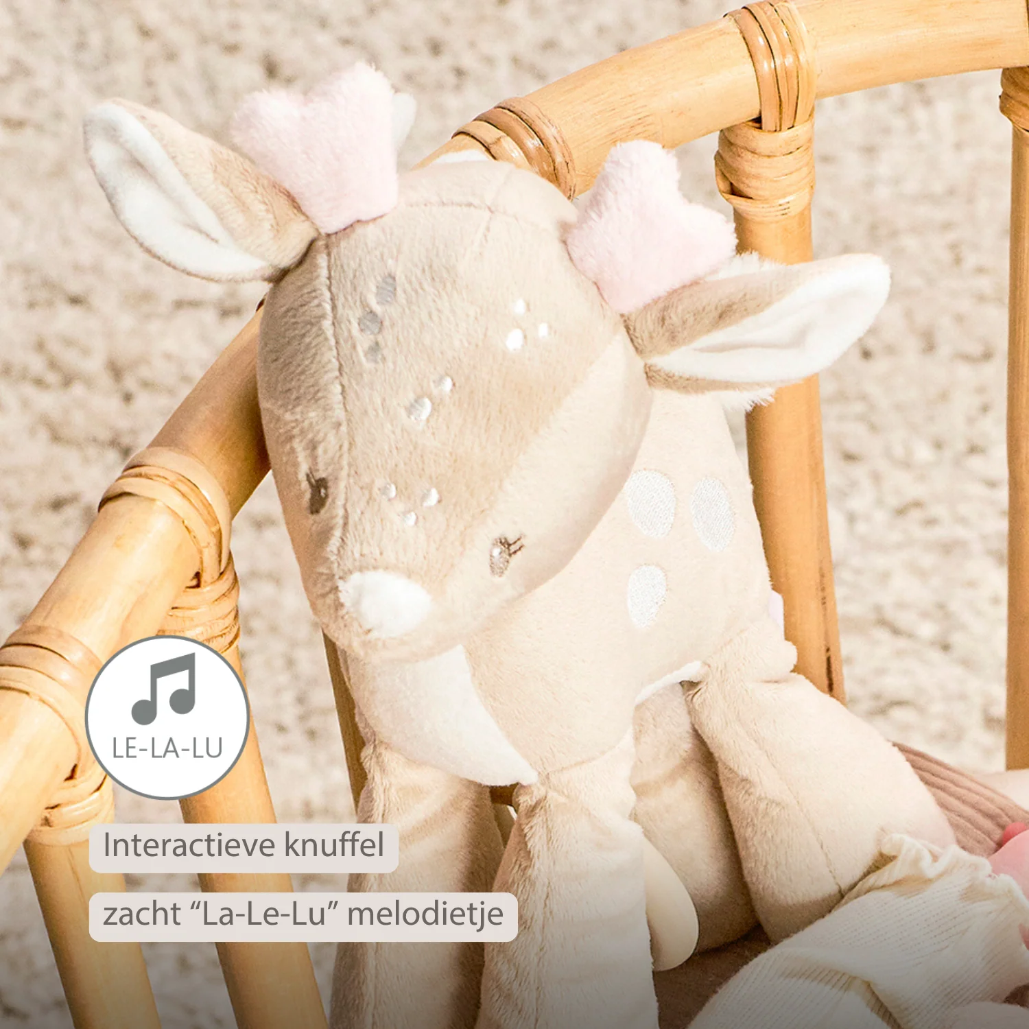 FanFan Musical soft toy little deer - 25 cm - Soft toy with music - Beige - Image 25