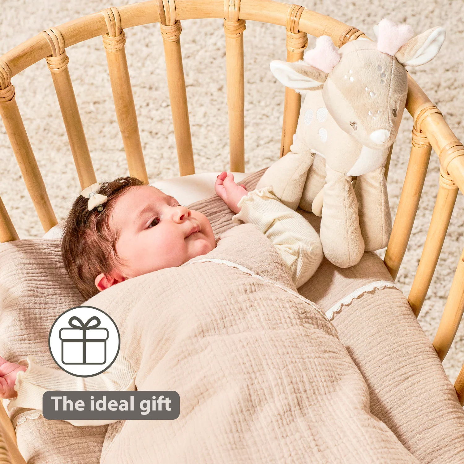 FanFan Musical soft toy little deer - 25 cm - Soft toy with music - Beige - Image 35