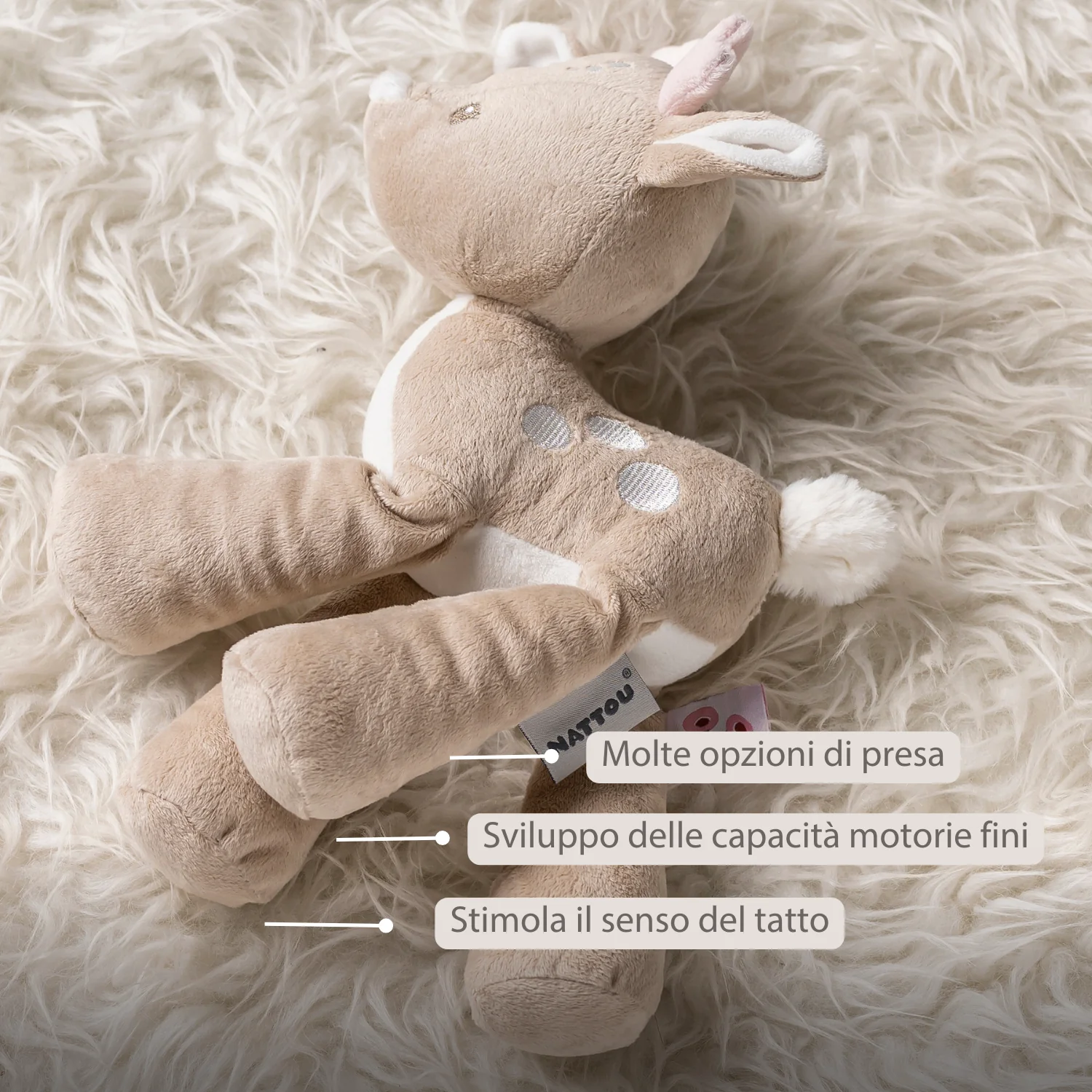 FanFan Plush Deer - 30 cm - Soft Baby Plush - Beige - Image 10