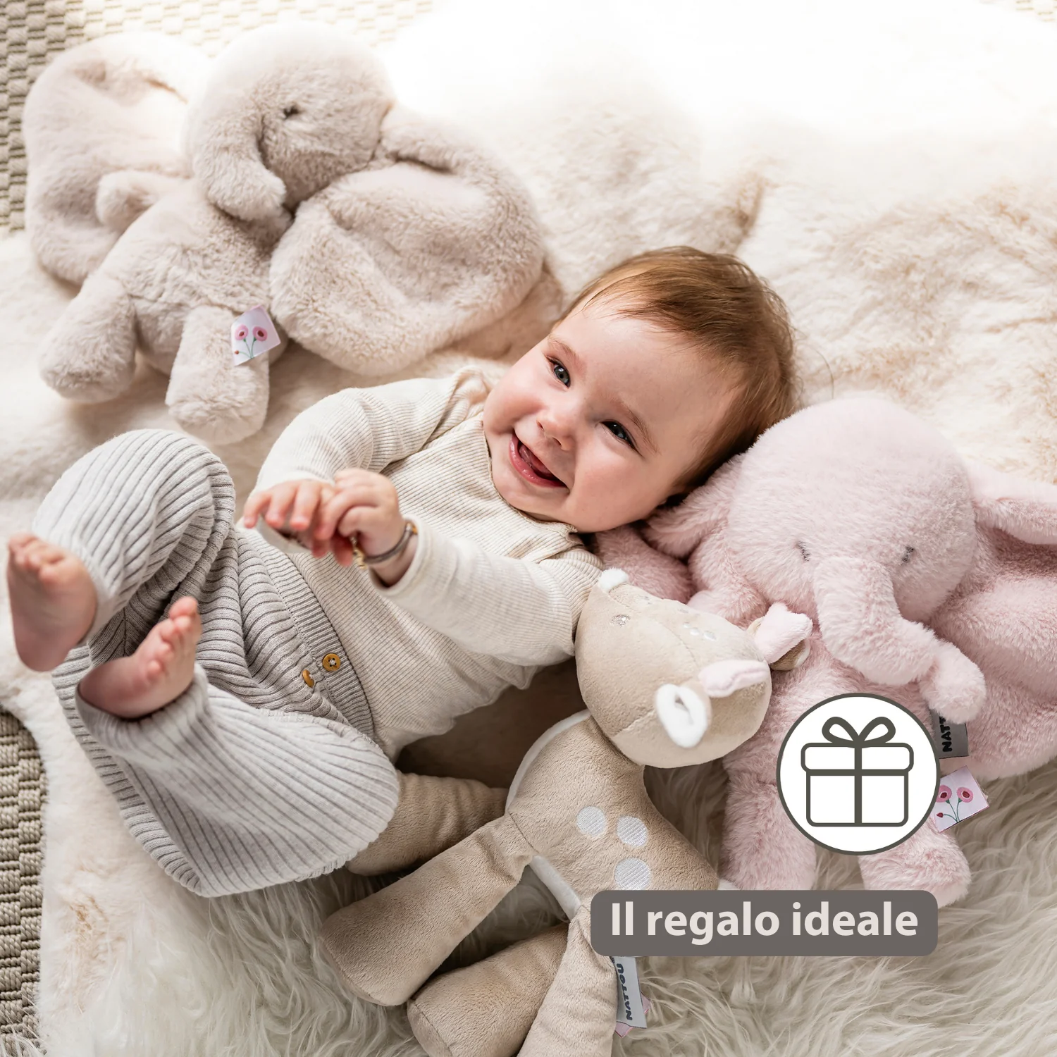 FanFan Plush Deer - 30 cm - Soft Baby Plush - Beige - Image 14