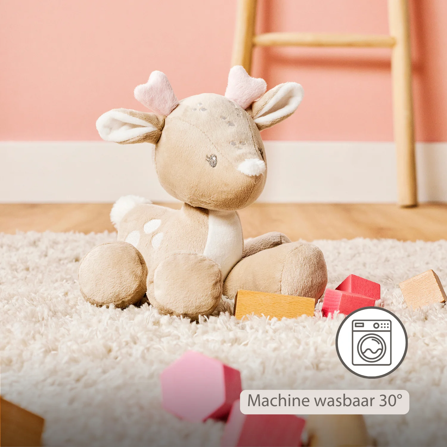 FanFan Plush Deer - 30 cm - Soft Baby Plush - Beige - Image 25
