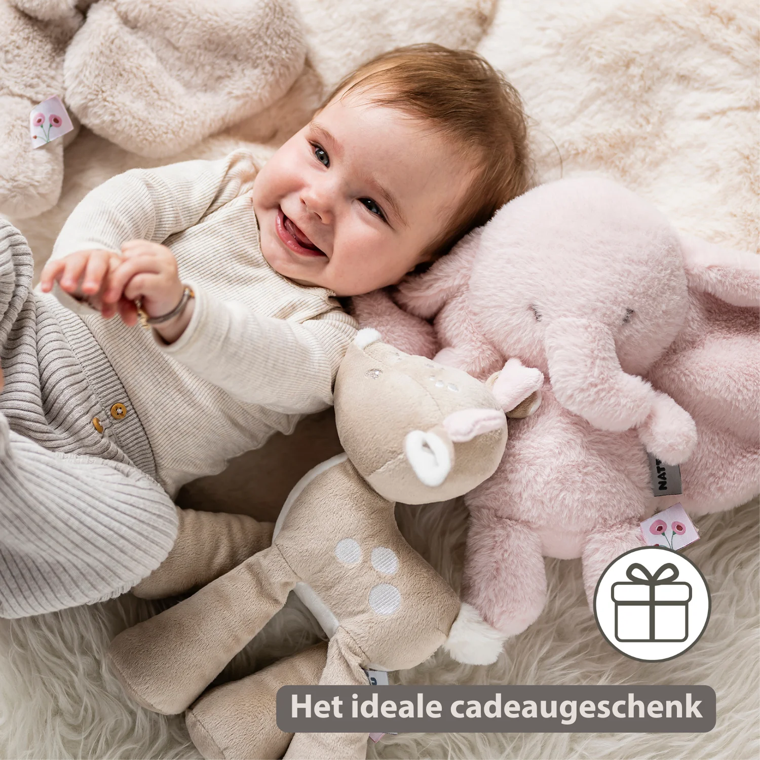 FanFan Plush Deer - 30 cm - Soft Baby Plush - Beige - Image 28