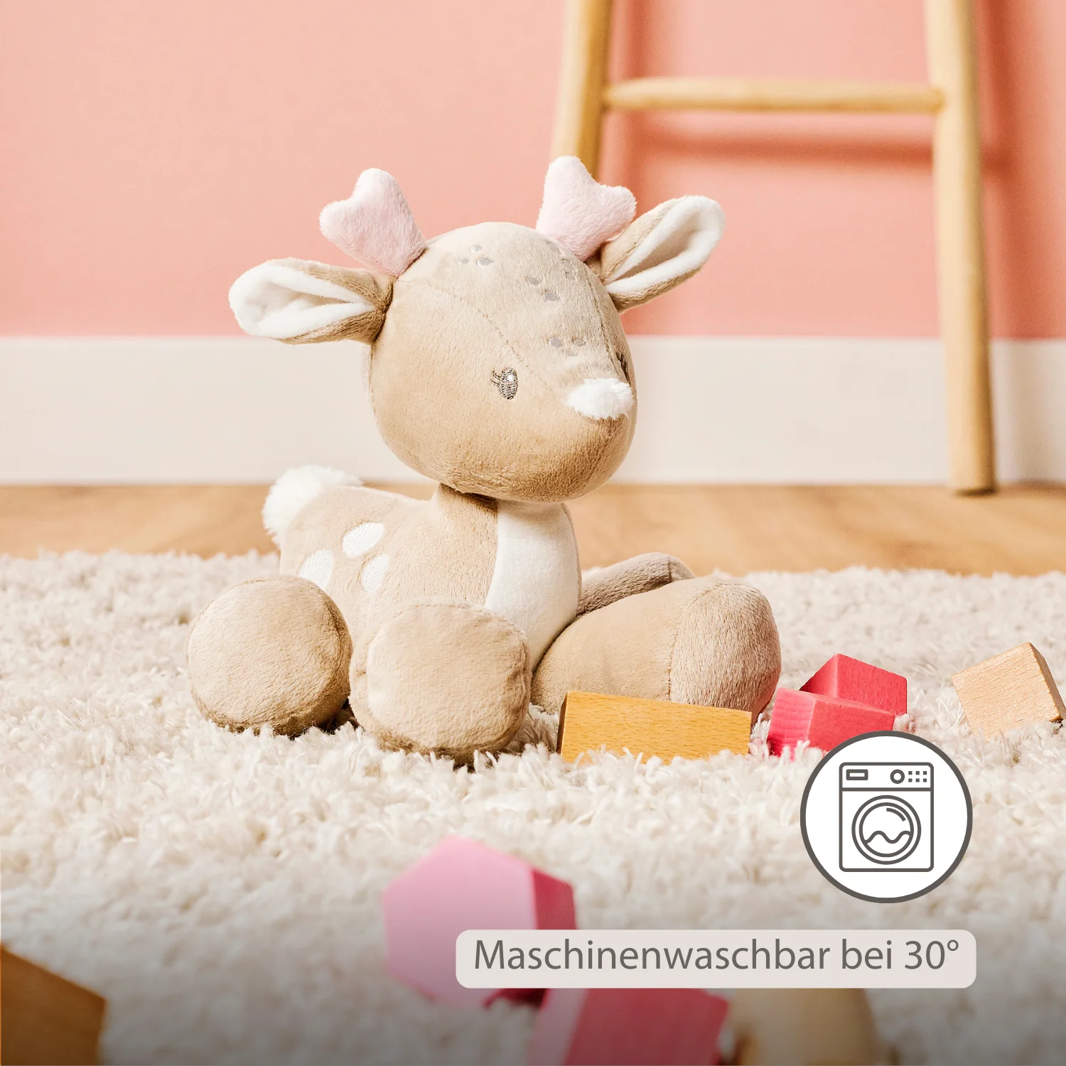 FanFan Plush Deer - 30 cm - Soft Baby Plush - Beige - Image 4