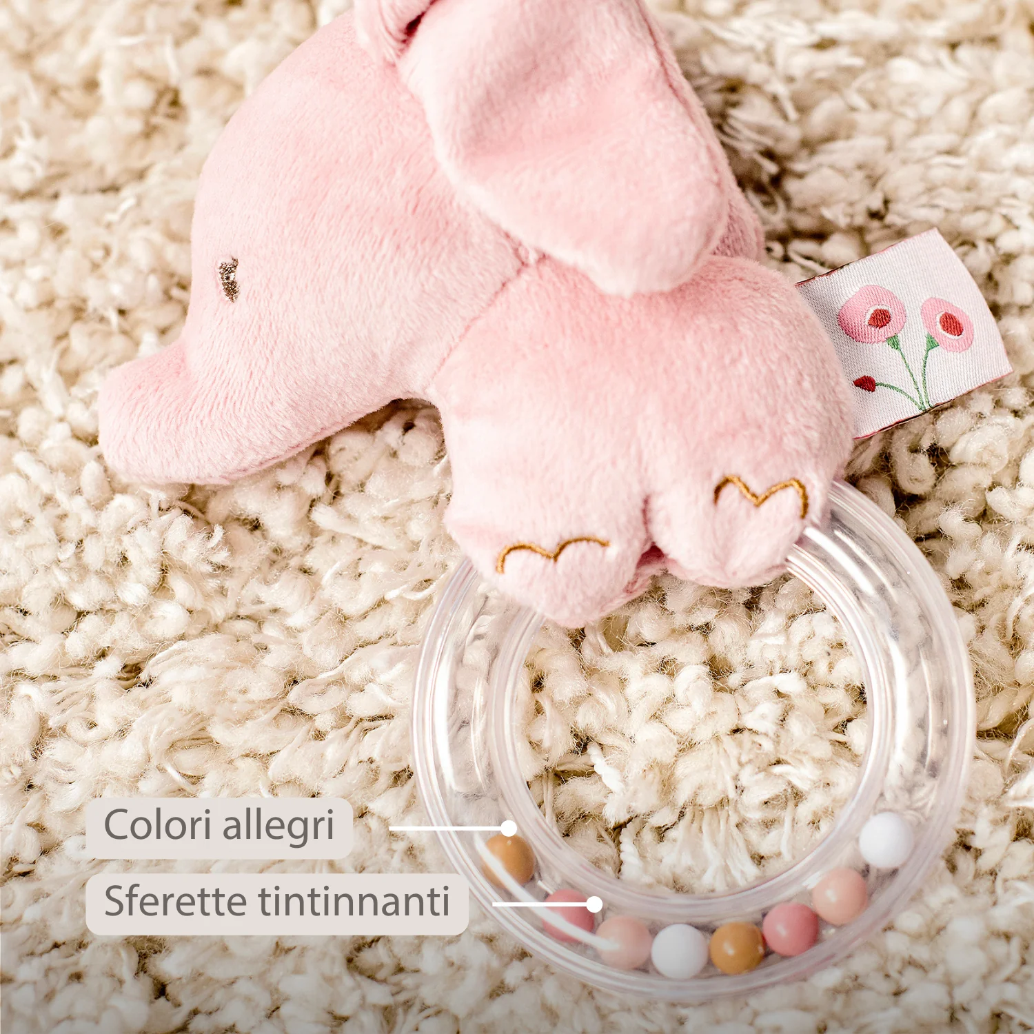 FanFan Rattle Baby Elephant - 15 cm - Baby Teether - Image 10
