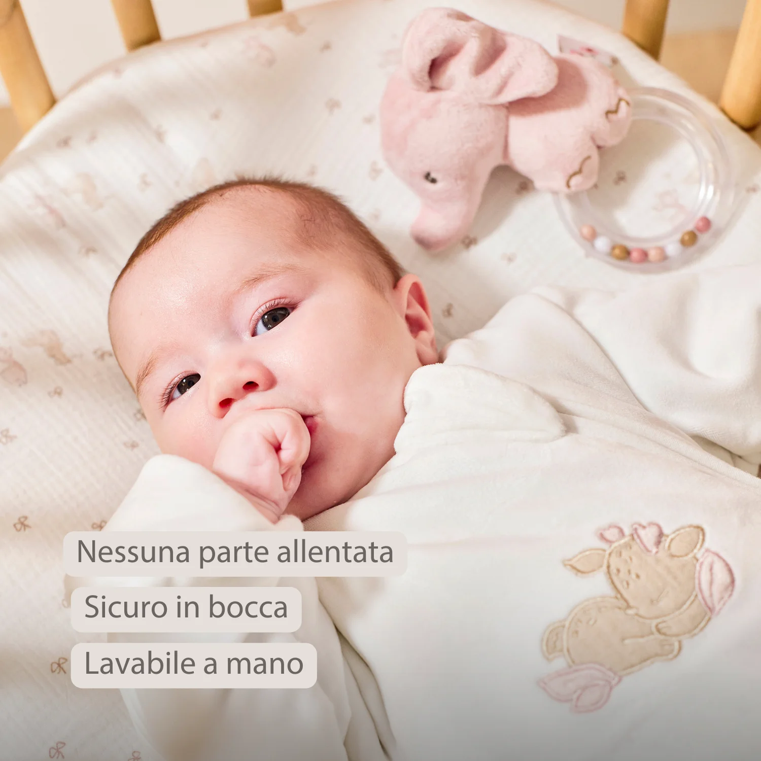 FanFan Rattle Baby Elephant - 15 cm - Baby Teether - Image 11