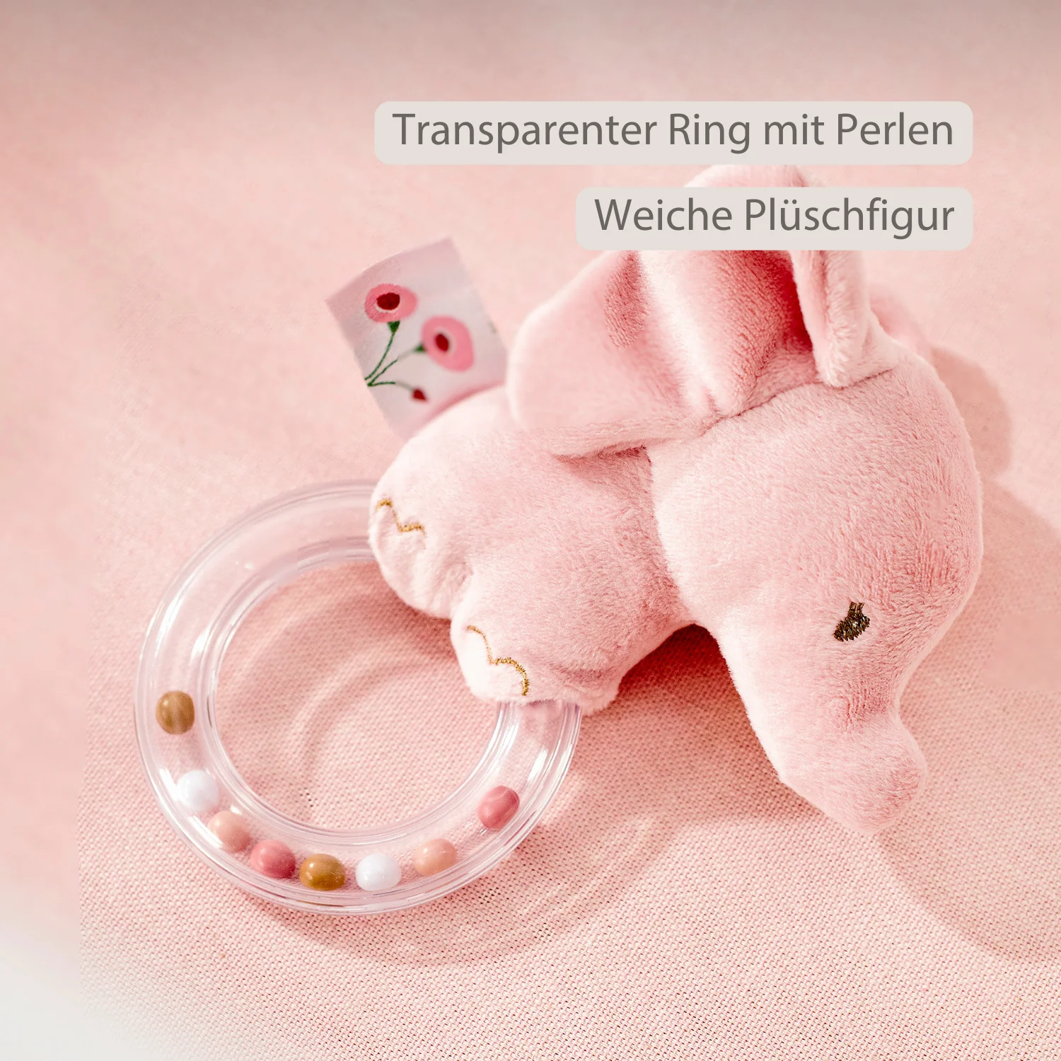 FanFan Rattle Baby Elephant - 15 cm - Baby Teether - Image 5