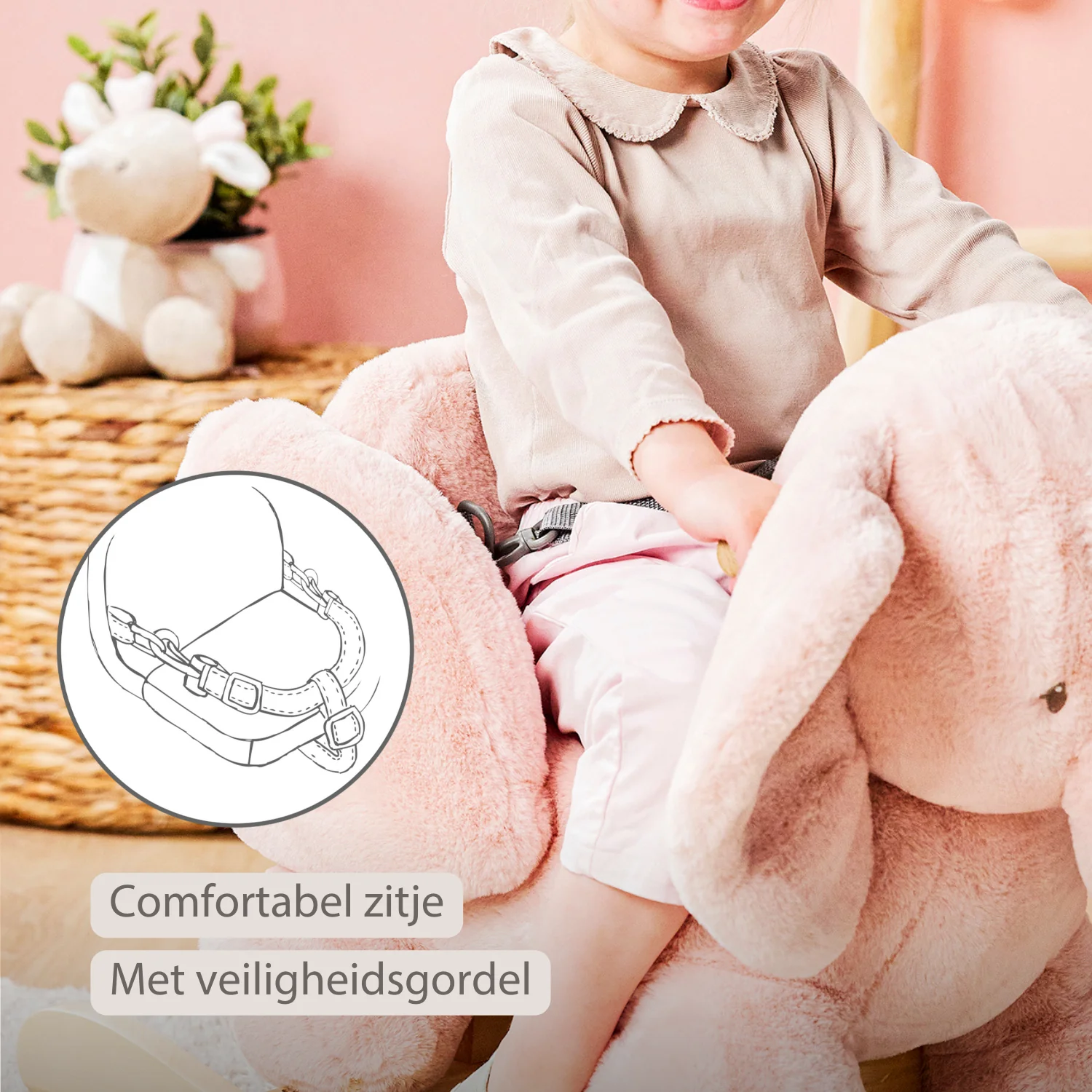 FanFan Rocking Horse Elephant – Rocking Animal – Old Pink - Image 26