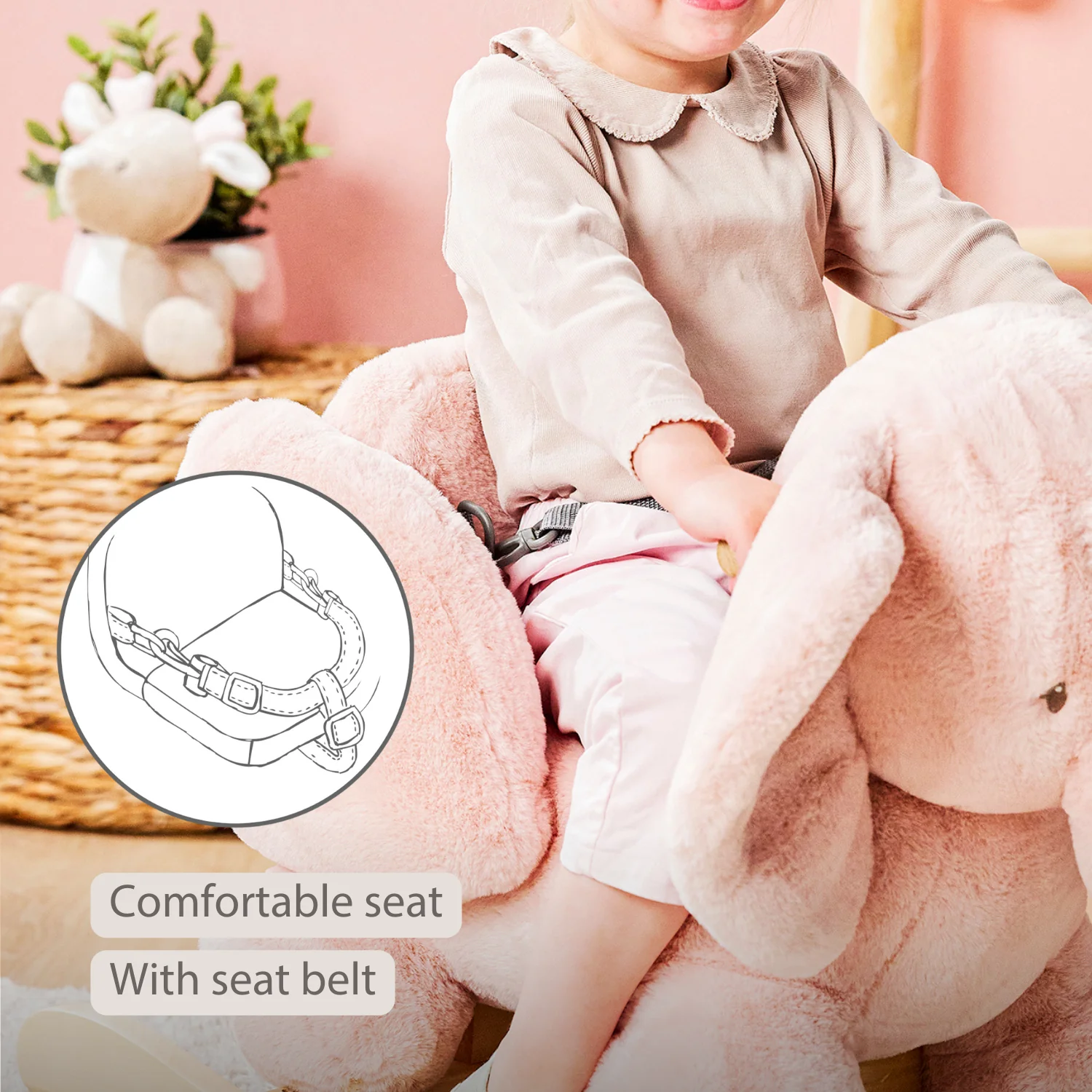 FanFan Rocking Horse Elephant – Rocking Animal – Old Pink - Image 33