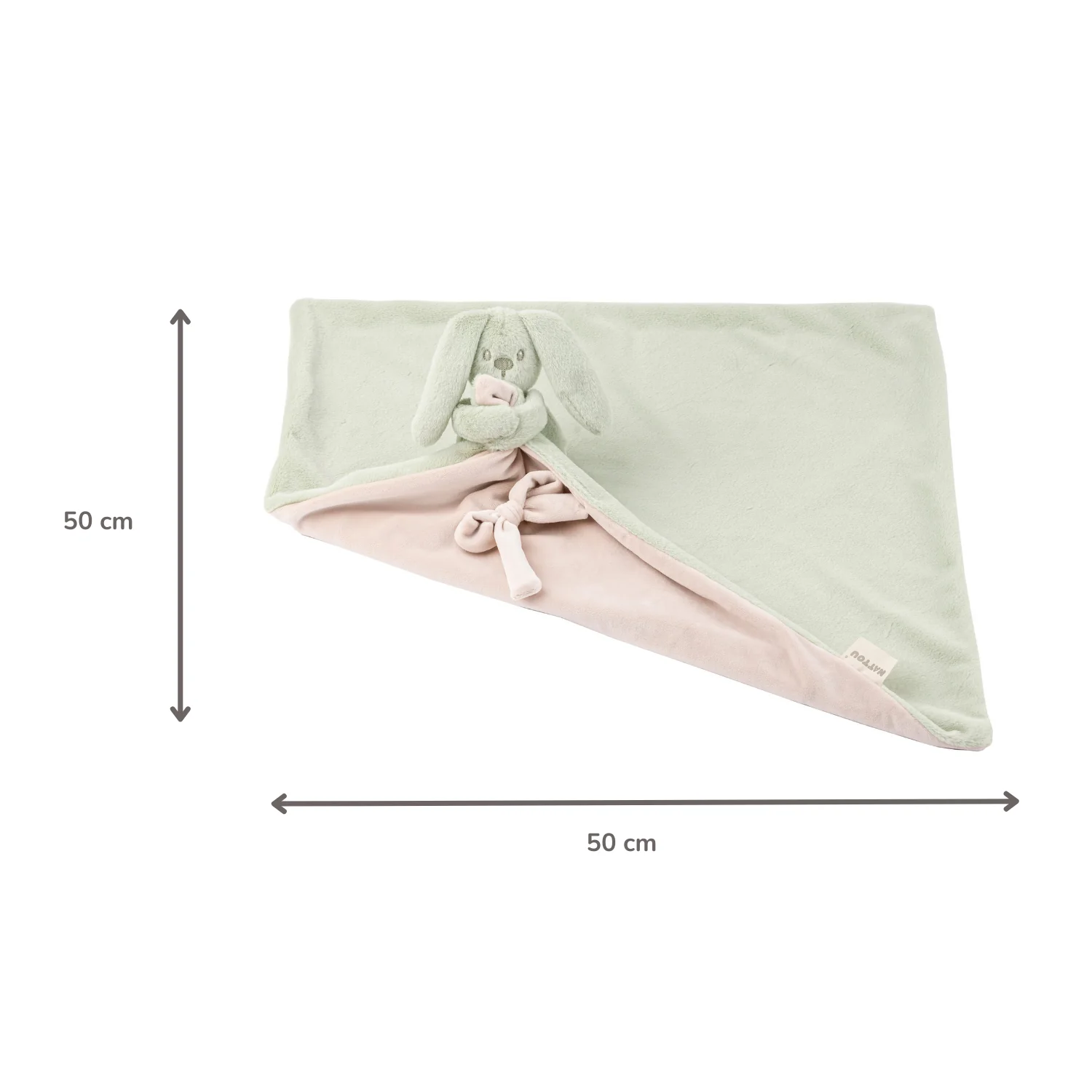 Lapidou Baby Blanket with Plush - 50 x 50 cm - Doudou Rabbit - Linden Green - Image 13