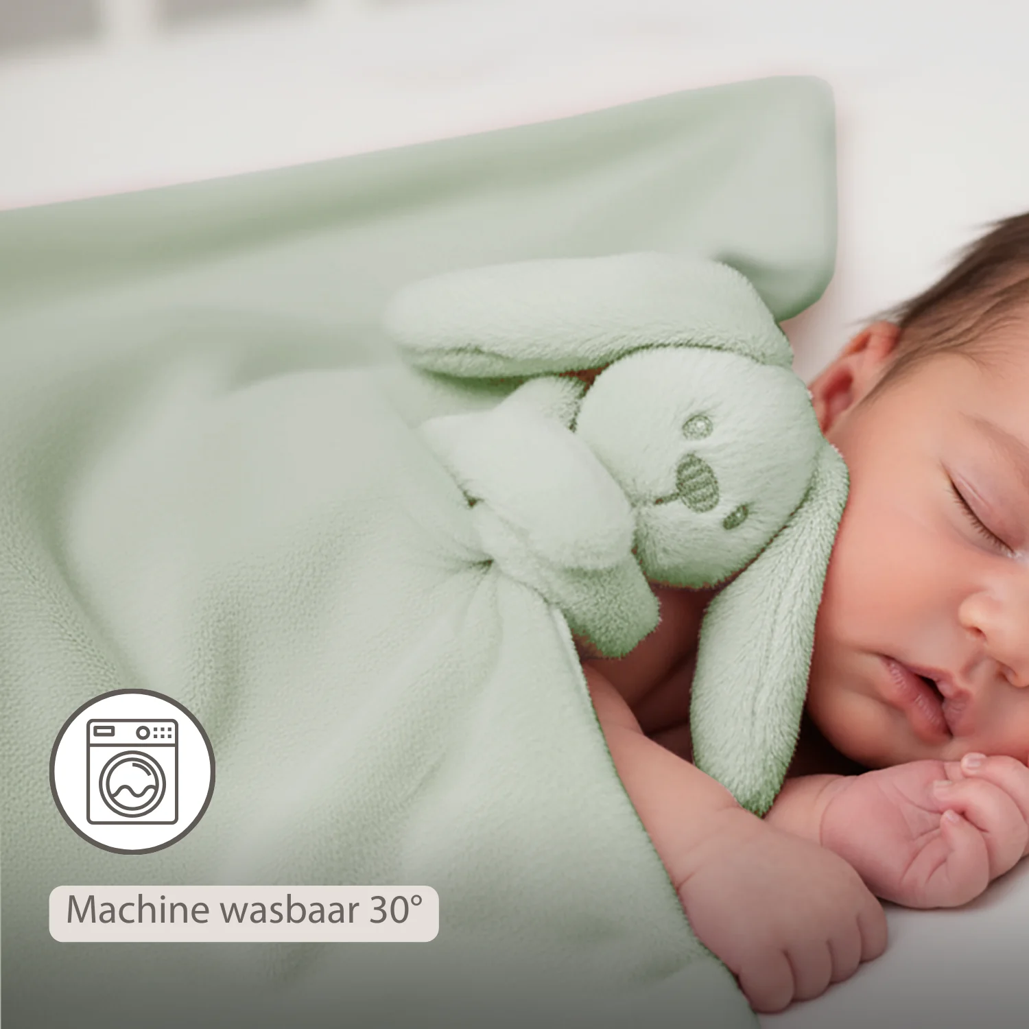 Lapidou Baby Blanket with Plush - 50 x 50 cm - Doudou Rabbit - Linden Green - Image 25