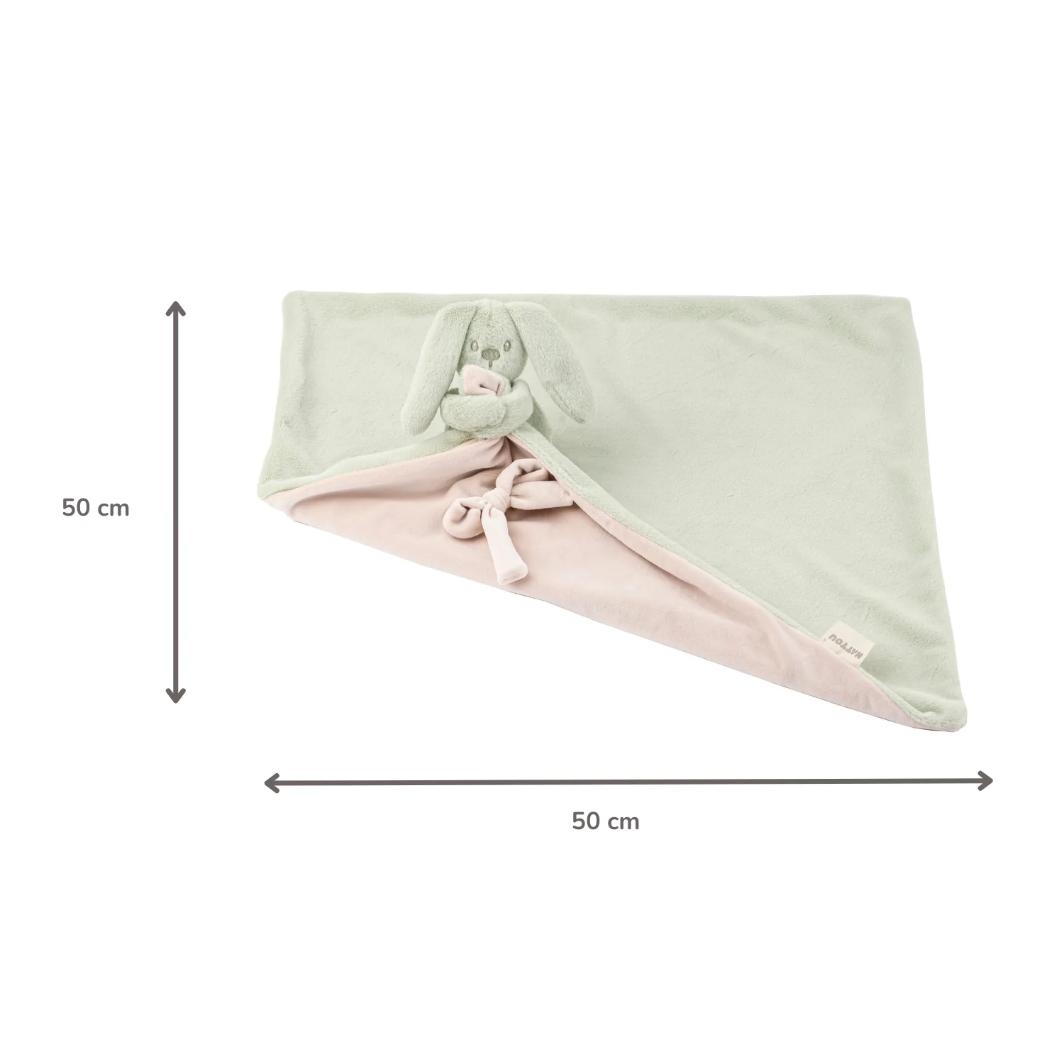 Lapidou Baby Blanket with Plush - 50 x 50 cm - Doudou Rabbit - Linden Green - Image 27