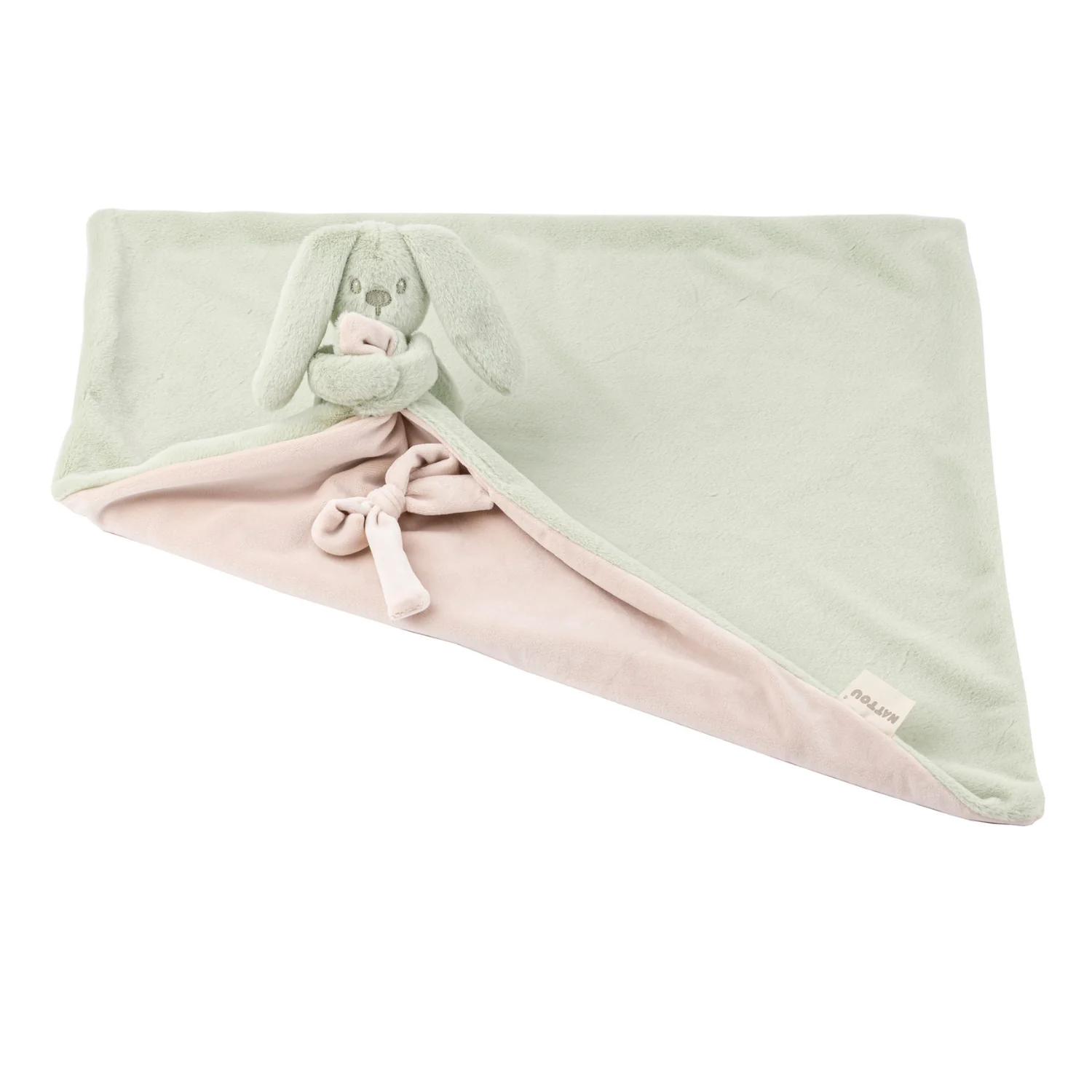 Lapidou Baby Blanket with Plush - 50 x 50 cm - Doudou Rabbit - Linden Green - Image 8
