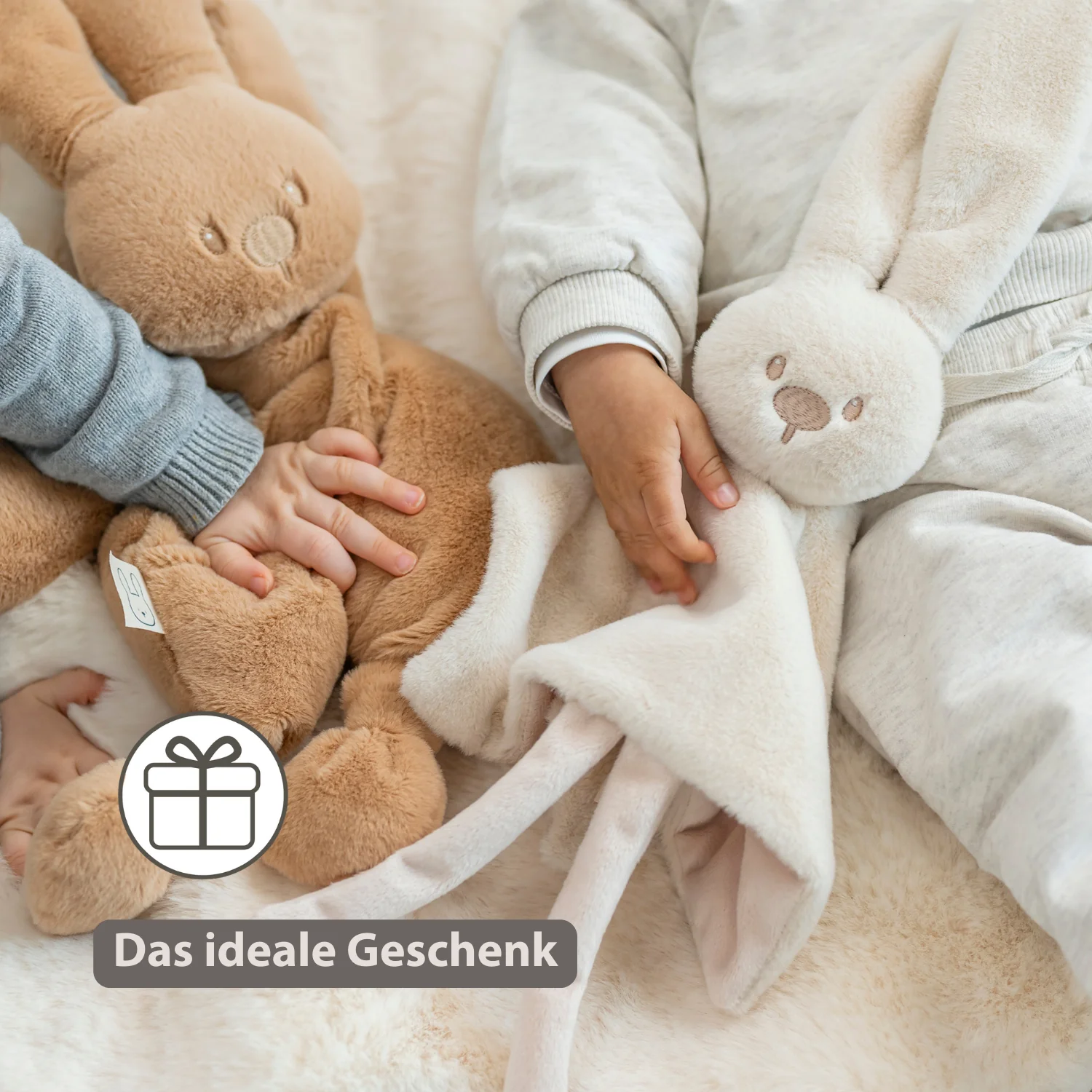 Lapidou Baby Comforter - 27 x 27 cm - Doudou Rabbit - Sand - Image 14