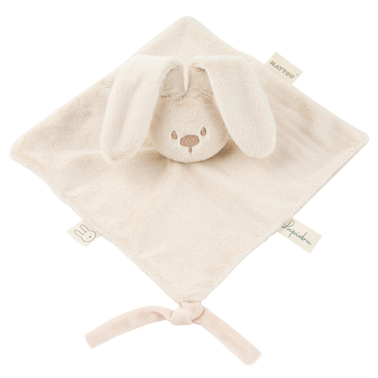 Lapidou Baby Comforter - 27 x 27 cm - Doudou Rabbit - Sand - Image 22
