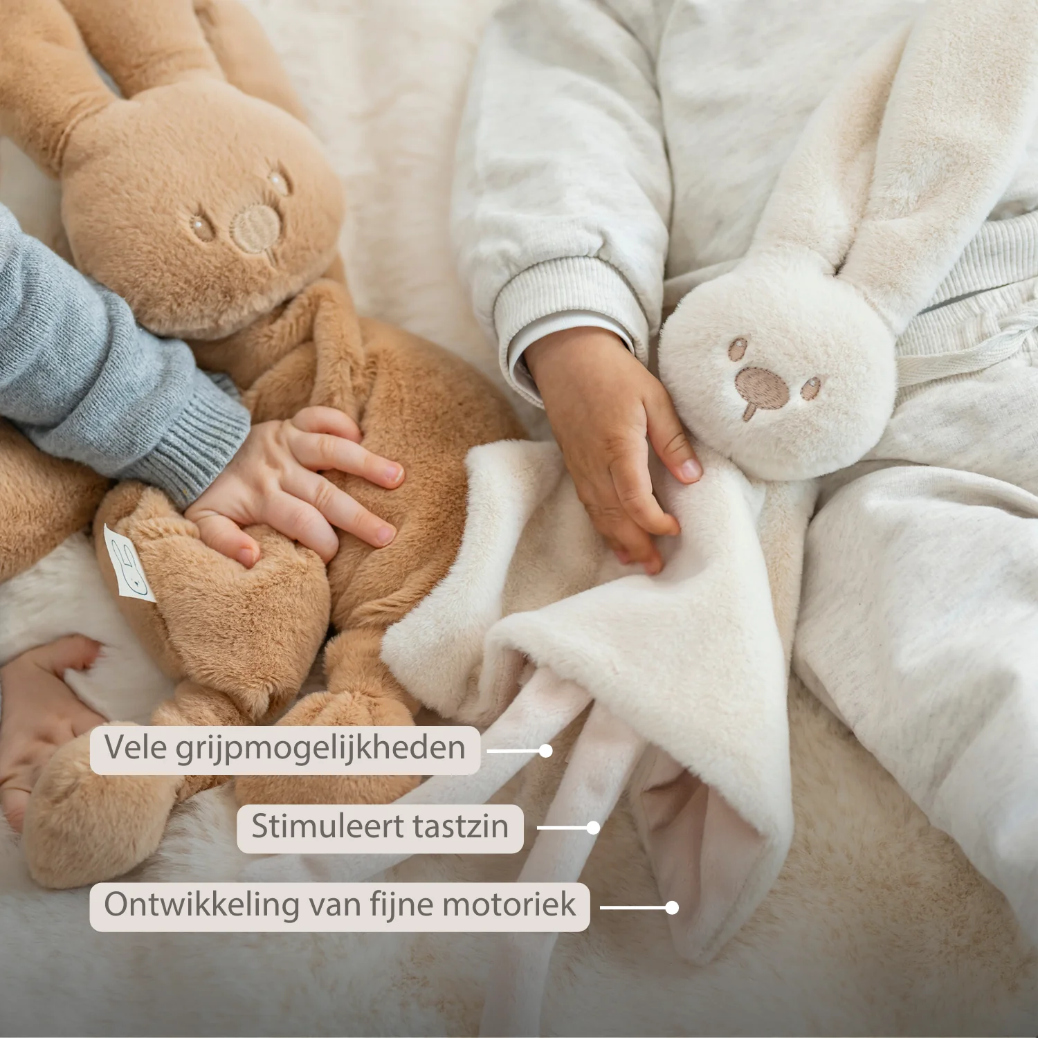 Lapidou Baby Comforter - 27 x 27 cm - Doudou Rabbit - Sand - Image 24