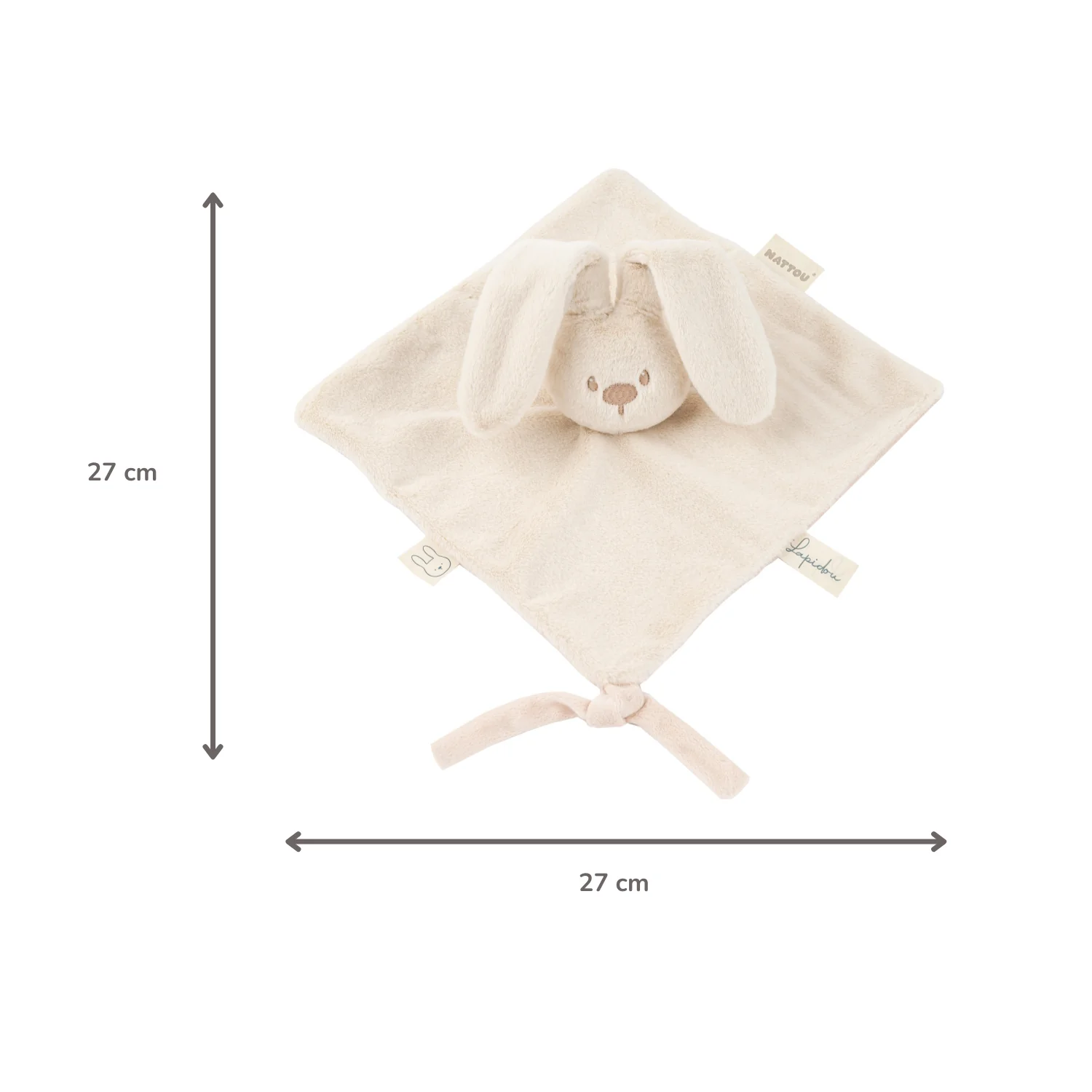 Lapidou Baby Comforter - 27 x 27 cm - Doudou Rabbit - Sand - Image 27
