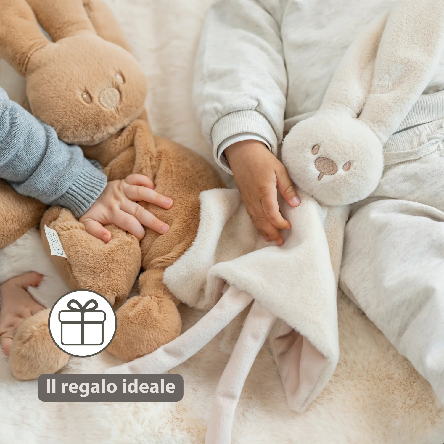 Lapidou Baby Comforter - 27 x 27 cm - Doudou Rabbit - Sand - Image 7