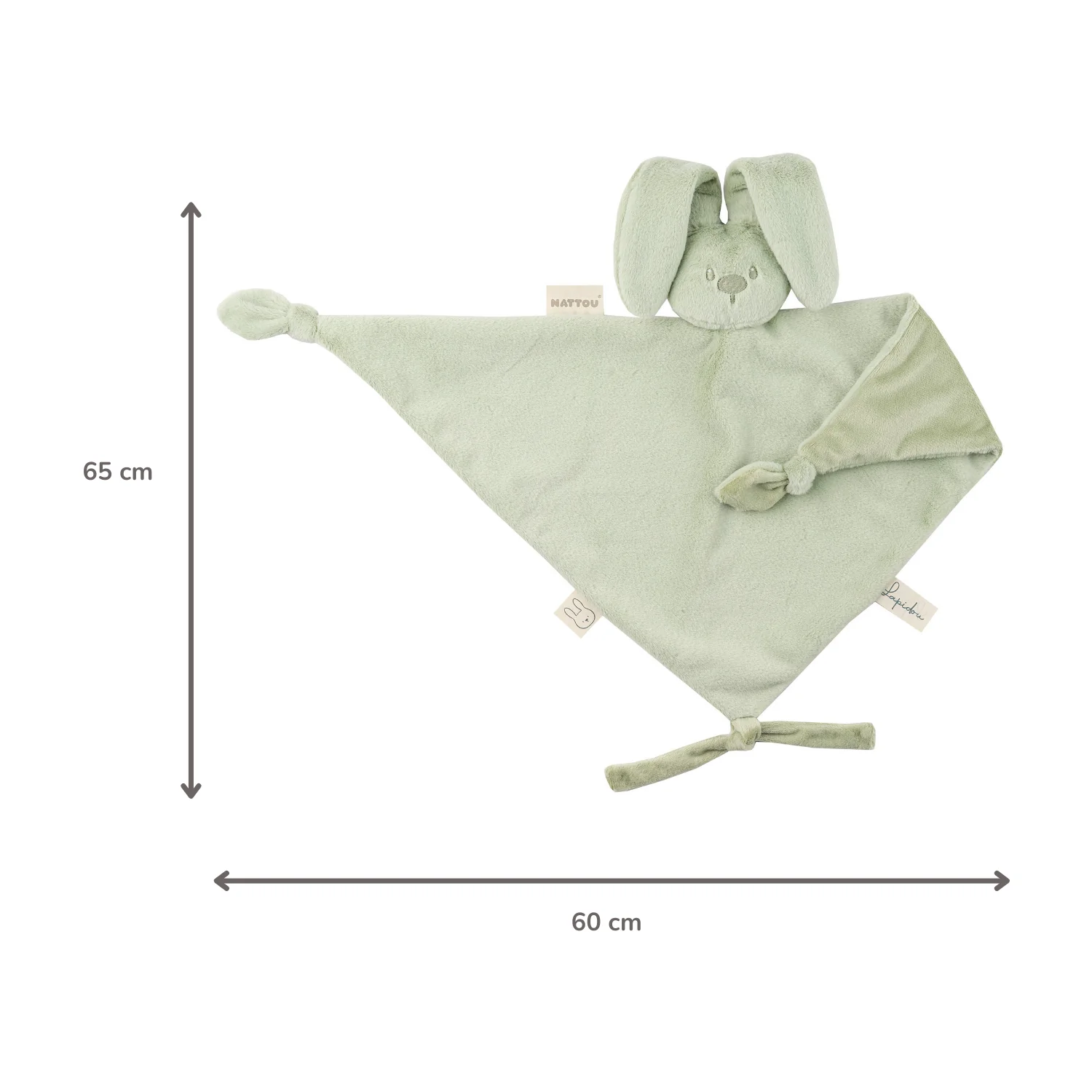 Lapidou Baby Comforter - 65 x 40 cm - Doudou Rabbit - Linden Green - Image 13