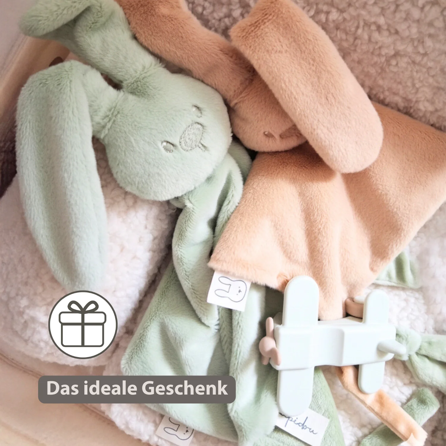 Lapidou Baby Comforter - 65 x 40 cm - Doudou Rabbit - Linden Green - Image 14