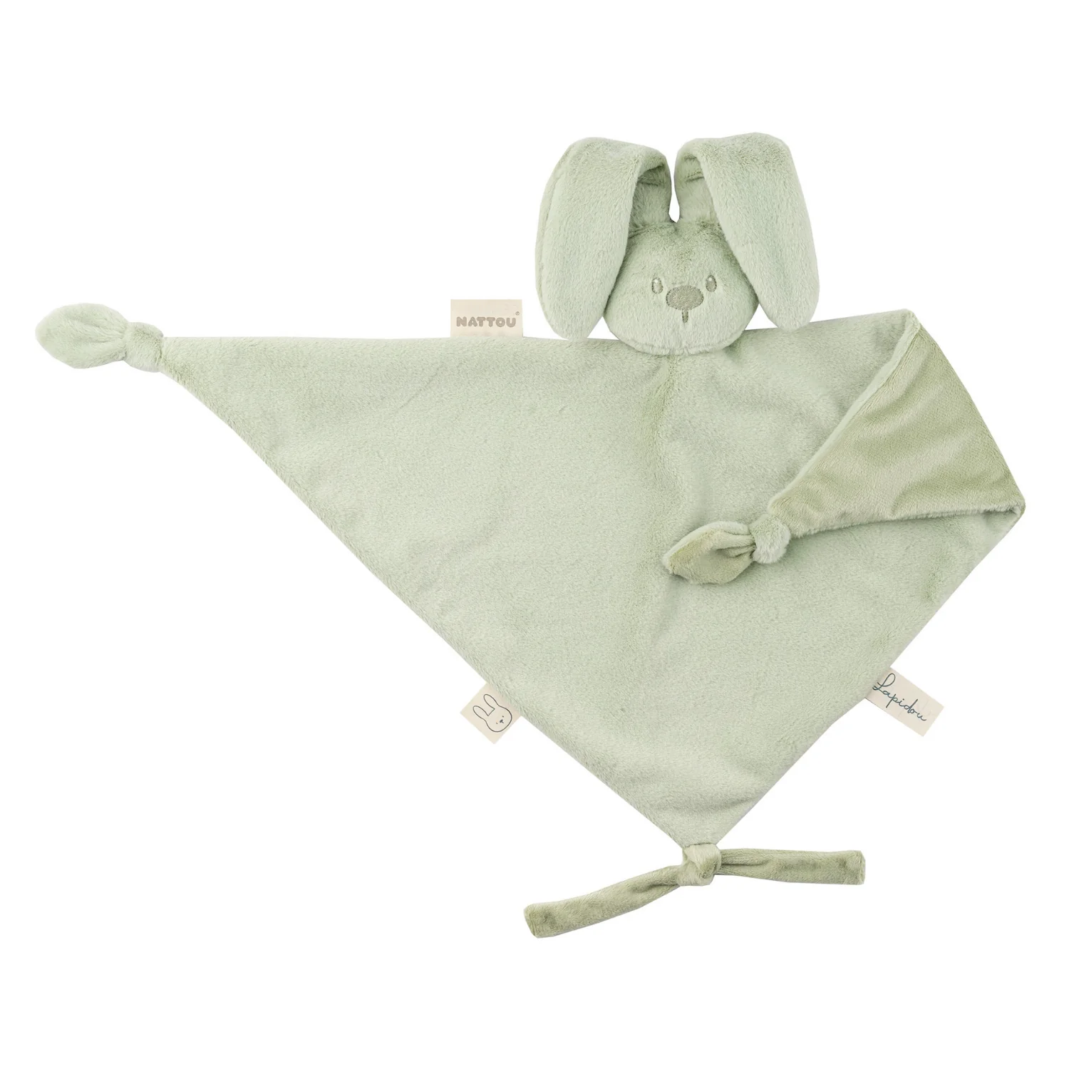 Lapidou Baby Comforter - 65 x 40 cm - Doudou Rabbit - Linden Green - Image 15