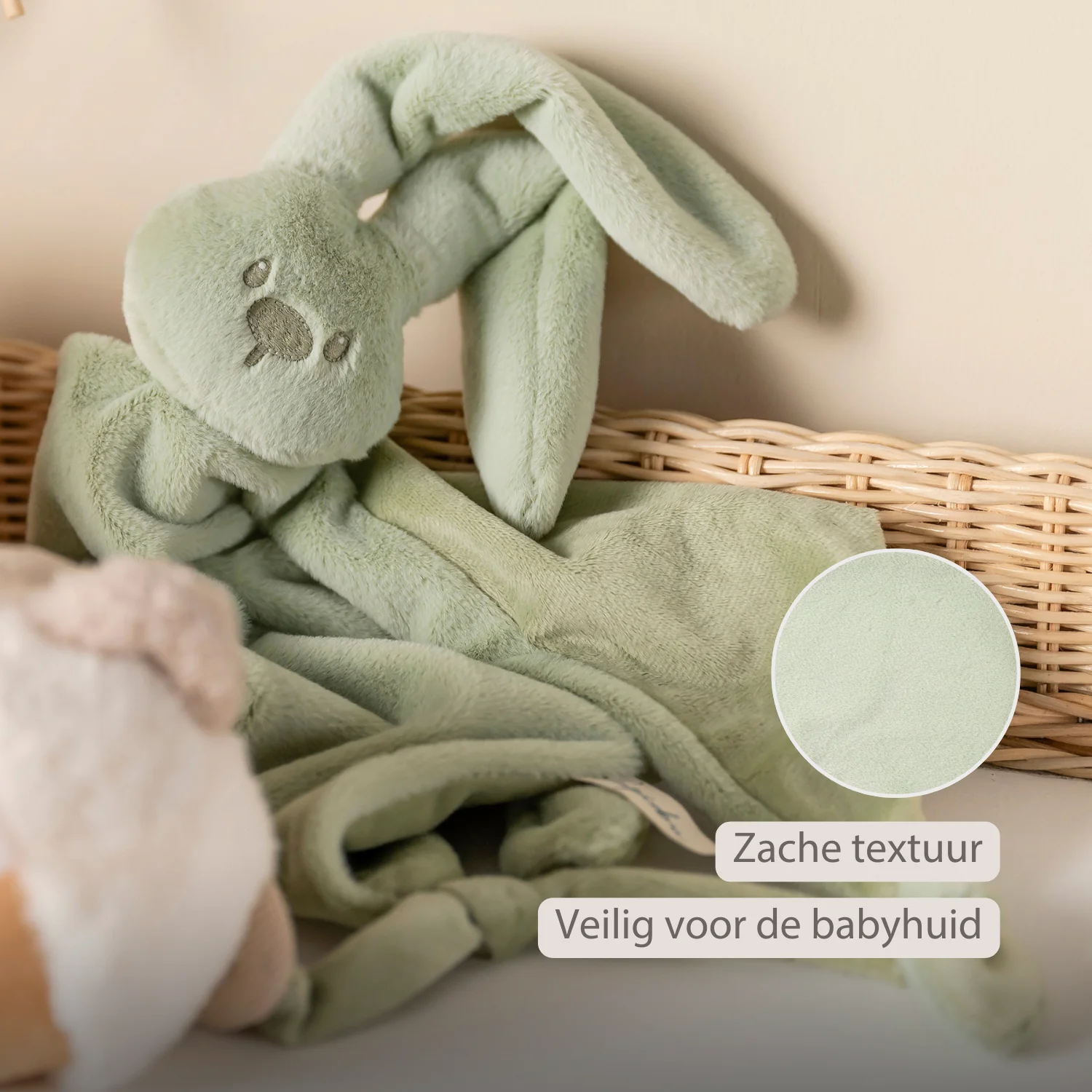 Lapidou Baby Comforter - 65 x 40 cm - Doudou Rabbit - Linden Green - Image 26