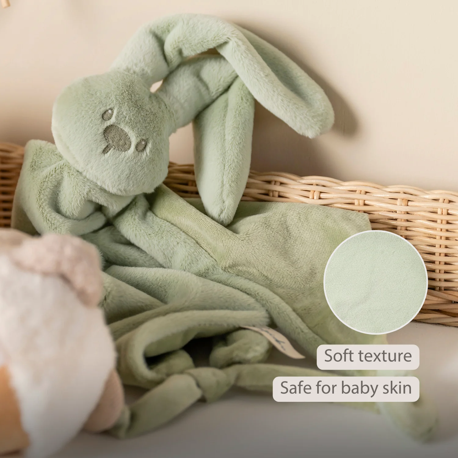 Lapidou Baby Comforter - 65 x 40 cm - Doudou Rabbit - Linden Green - Image 33