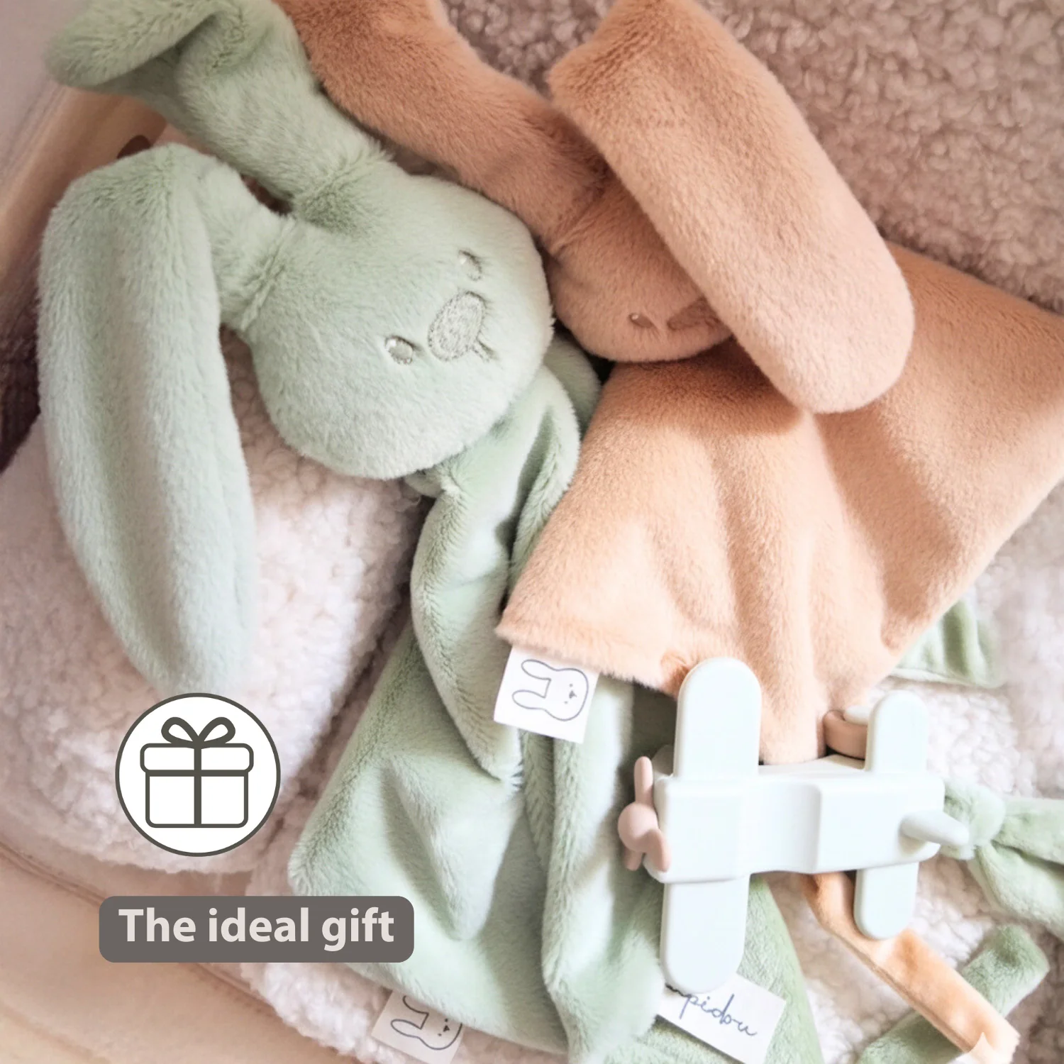 Lapidou Baby Comforter - 65 x 40 cm - Doudou Rabbit - Linden Green - Image 35