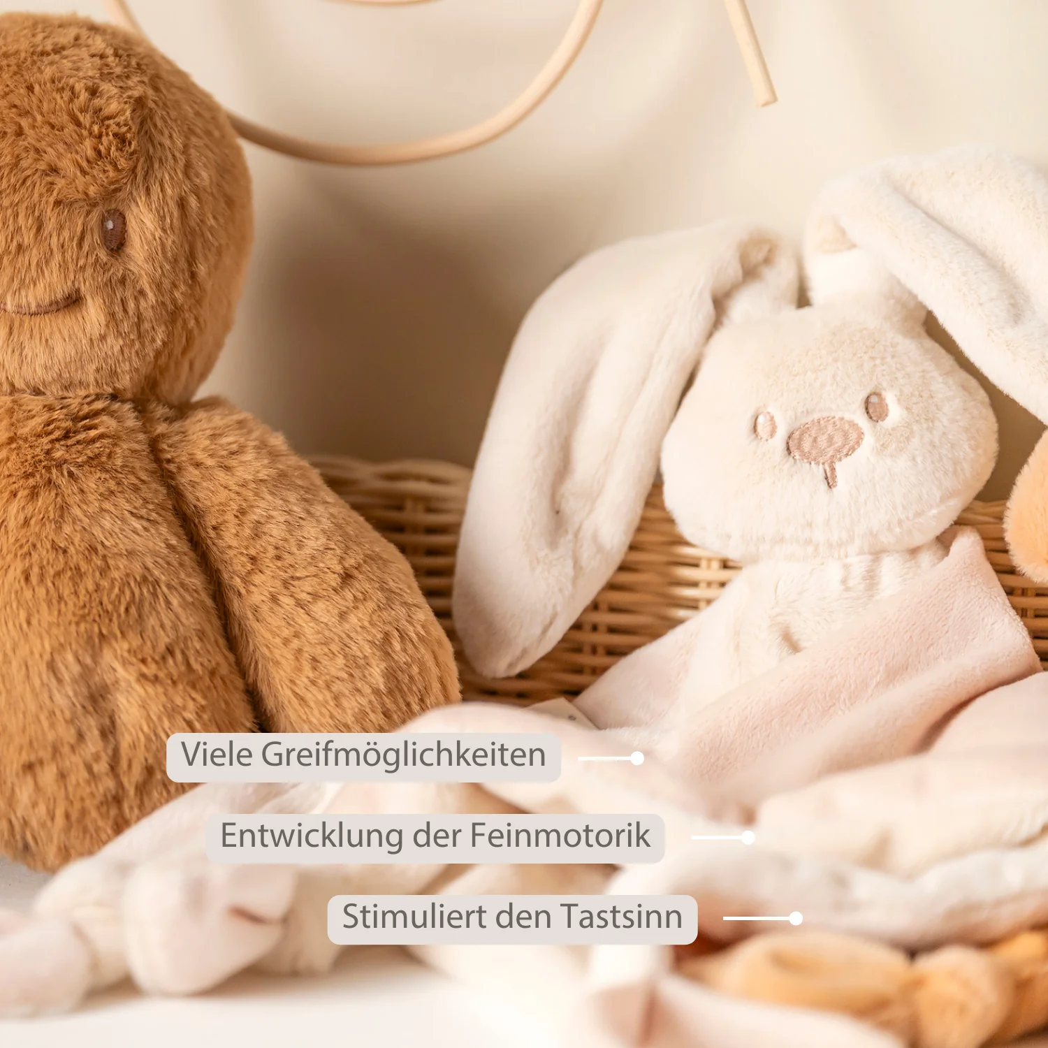 Lapidou Baby Comforter - 65 x 40 cm - Doudou Rabbit - Sand - Image 10
