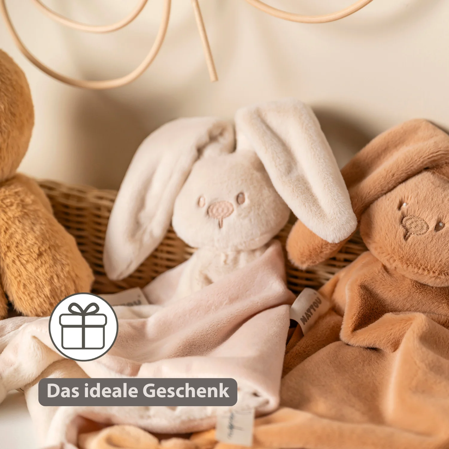Lapidou Baby Comforter - 65 x 40 cm - Doudou Rabbit - Sand - Image 14