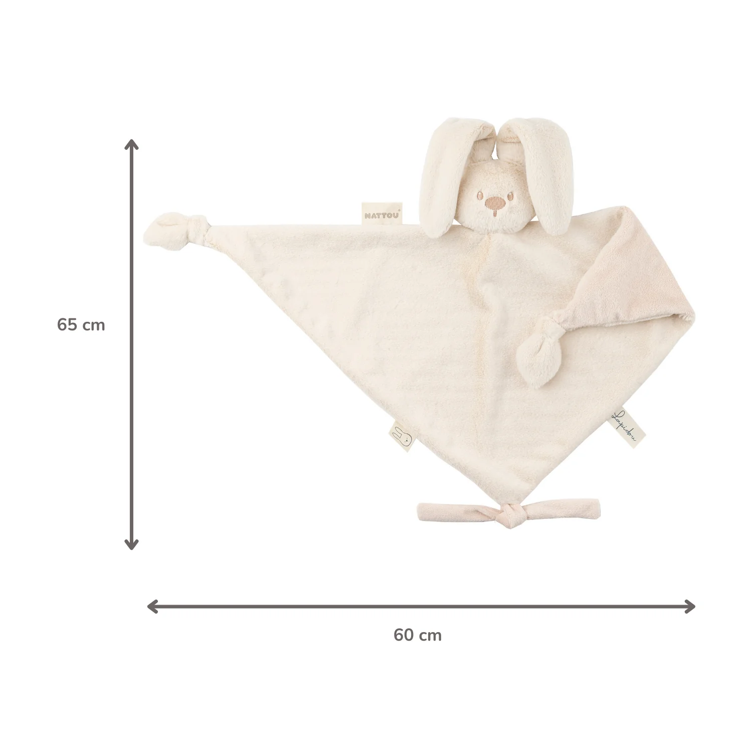 Lapidou Baby Comforter - 65 x 40 cm - Doudou Rabbit - Sand - Image 20
