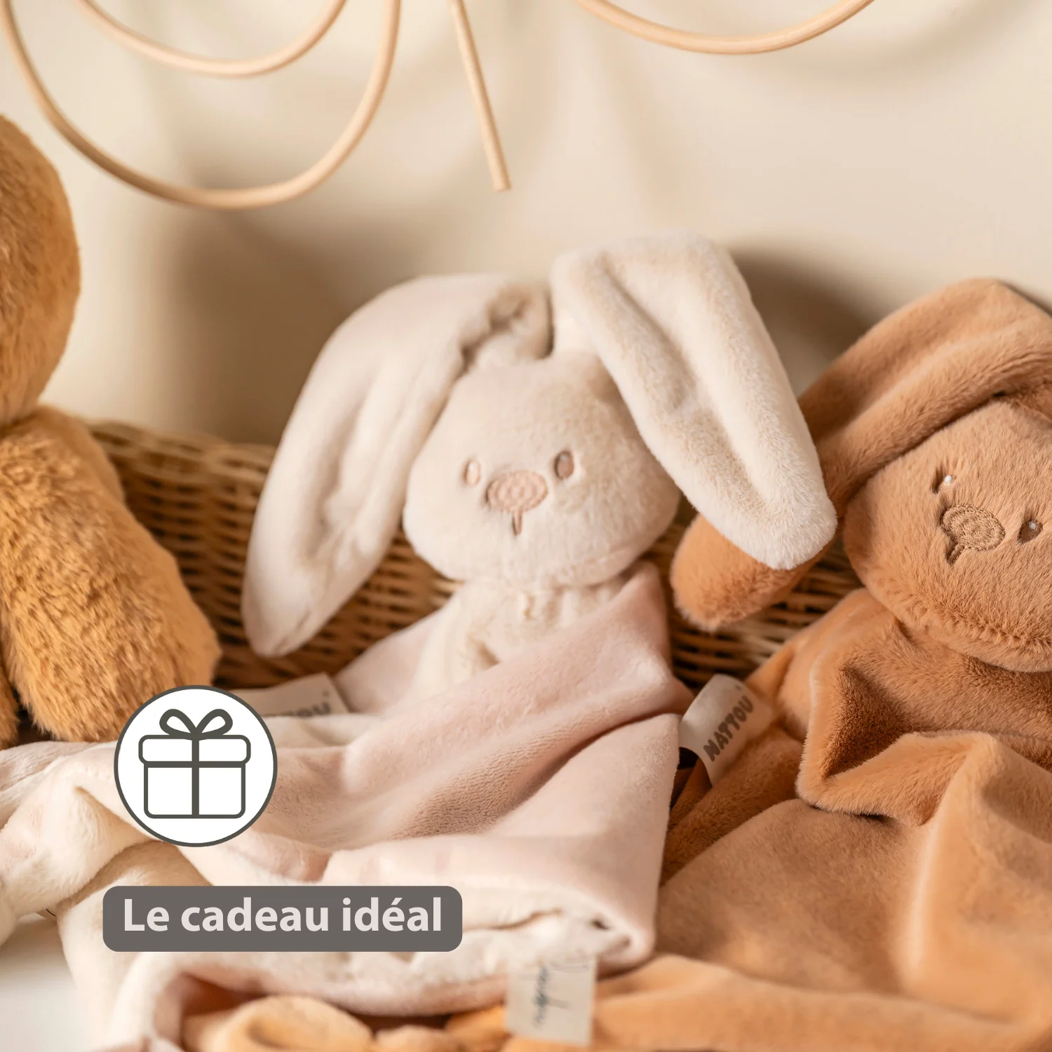 Lapidou Baby Comforter - 65 x 40 cm - Doudou Rabbit - Sand - Image 21
