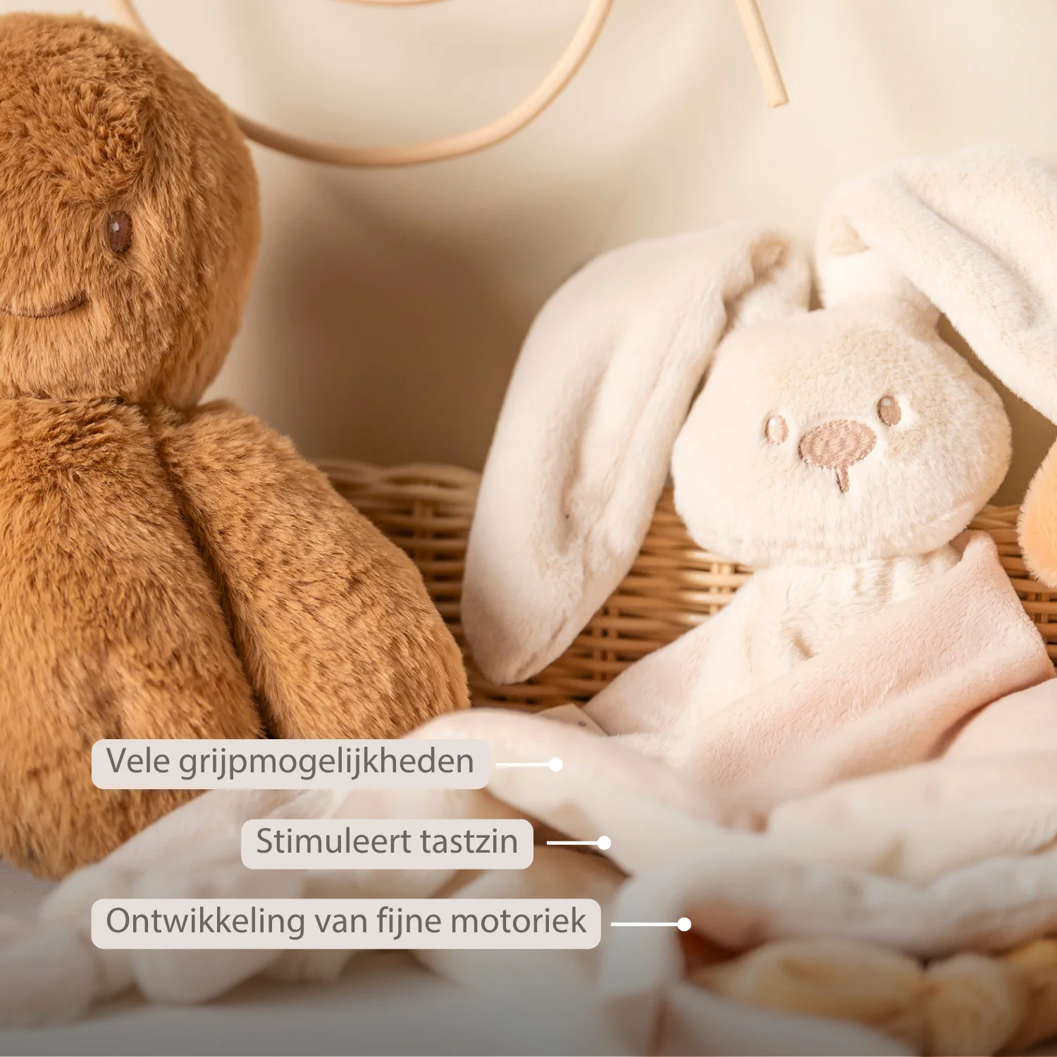 Lapidou Baby Comforter - 65 x 40 cm - Doudou Rabbit - Sand - Image 24