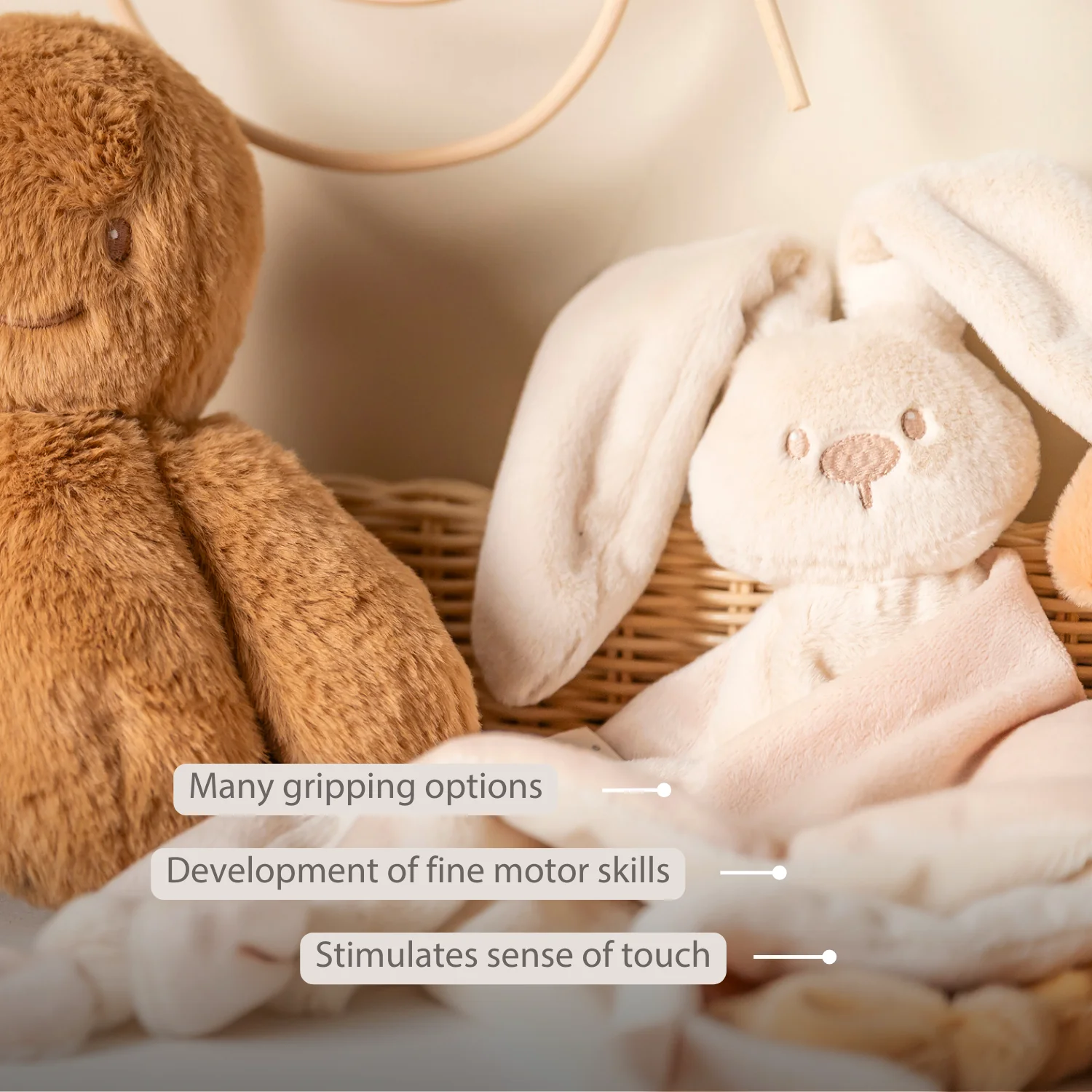 Lapidou Baby Comforter - 65 x 40 cm - Doudou Rabbit - Sand - Image 31