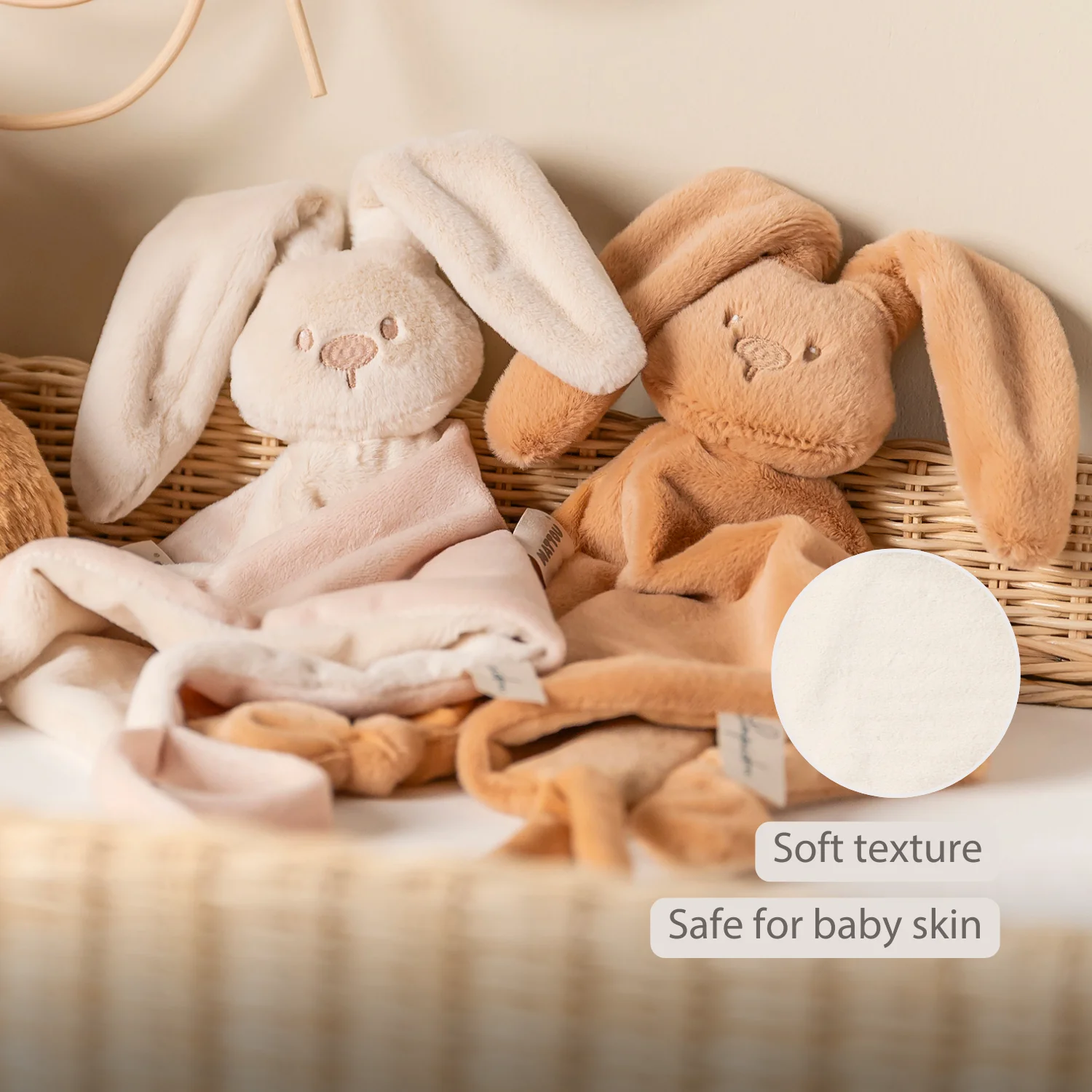 Lapidou Baby Comforter - 65 x 40 cm - Doudou Rabbit - Sand - Image 33