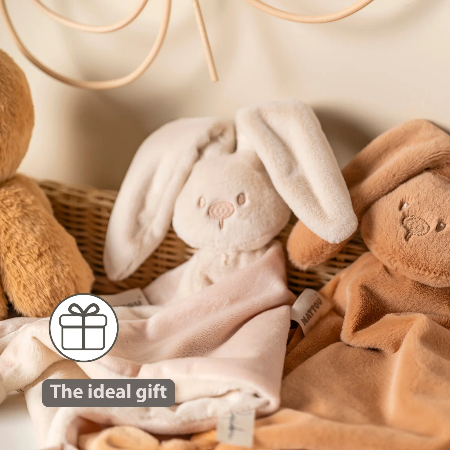 Lapidou Baby Comforter - 65 x 40 cm - Doudou Rabbit - Sand - Image 35