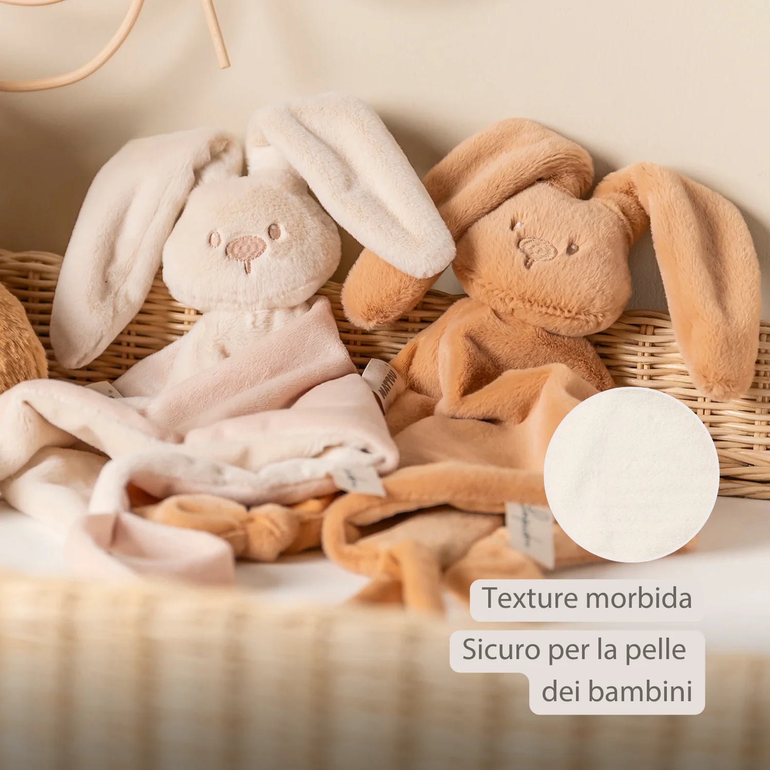 Lapidou Baby Comforter - 65 x 40 cm - Doudou Rabbit - Sand - Image 5