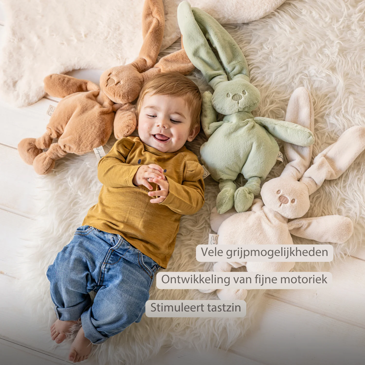 Lapidou Cuddly Rabbit - 30 cm - Soft Baby Plush - Linden Green - Image 24