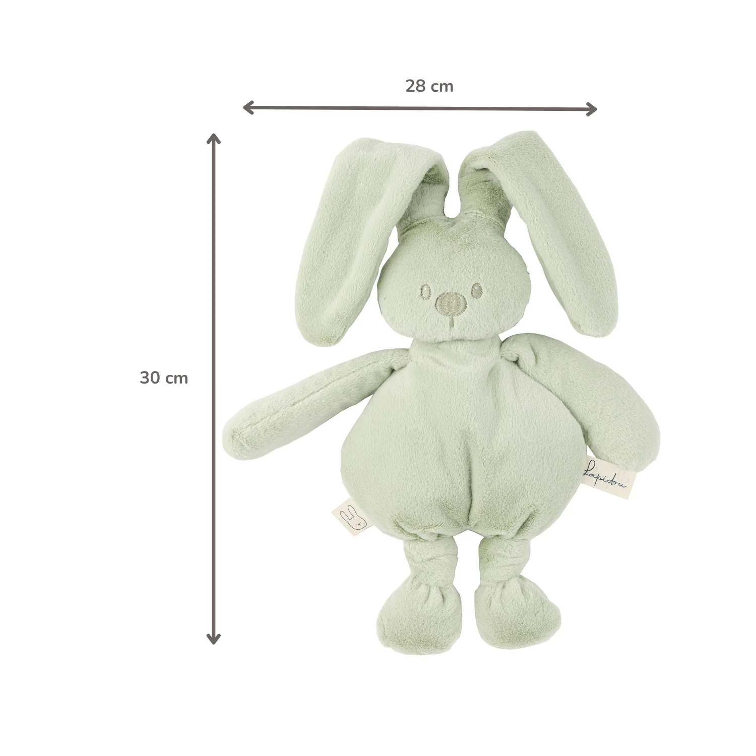 Lapidou Cuddly Rabbit - 30 cm - Soft Baby Plush - Linden Green - Image 6